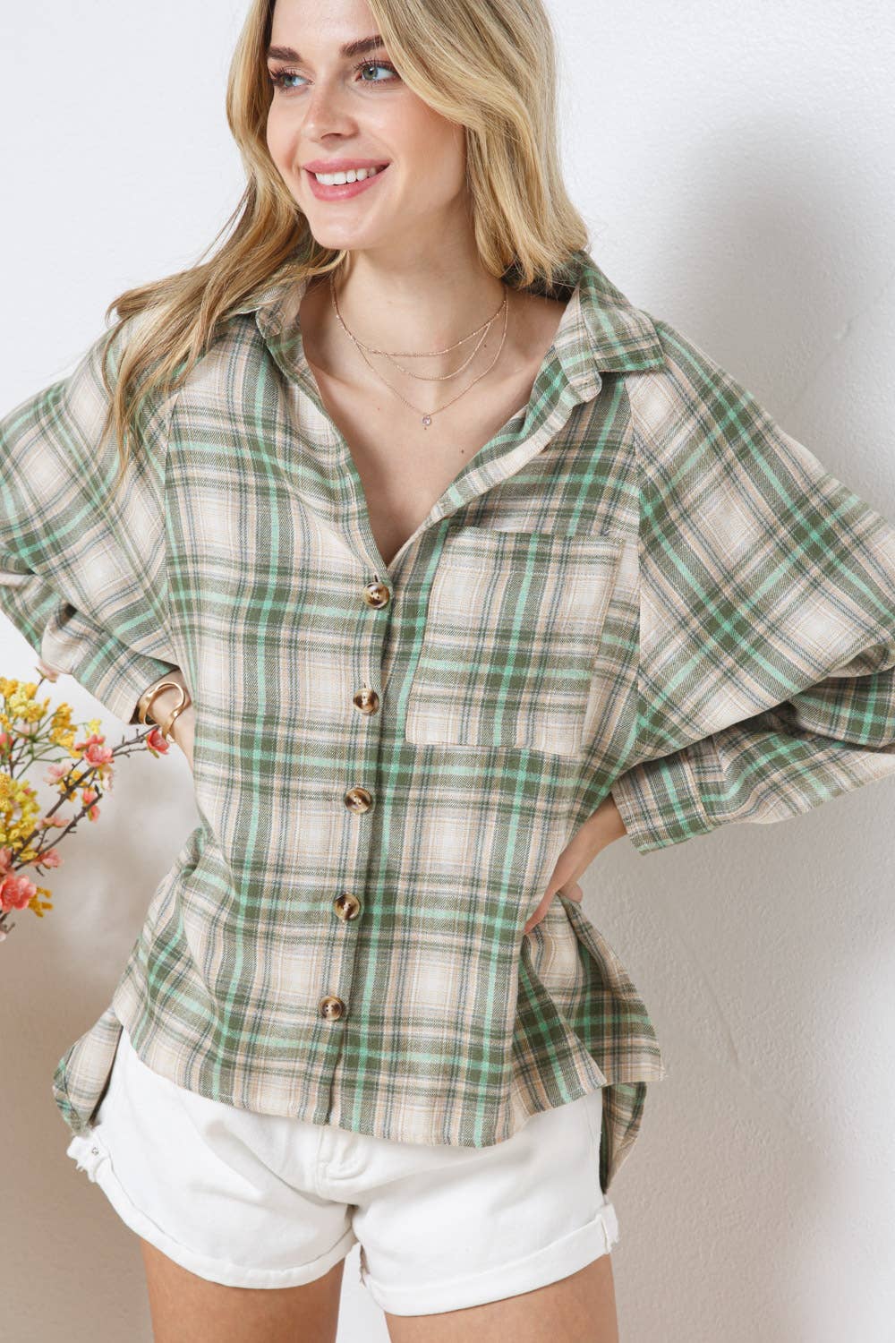 Olive Oversized Boyfriend Shirt