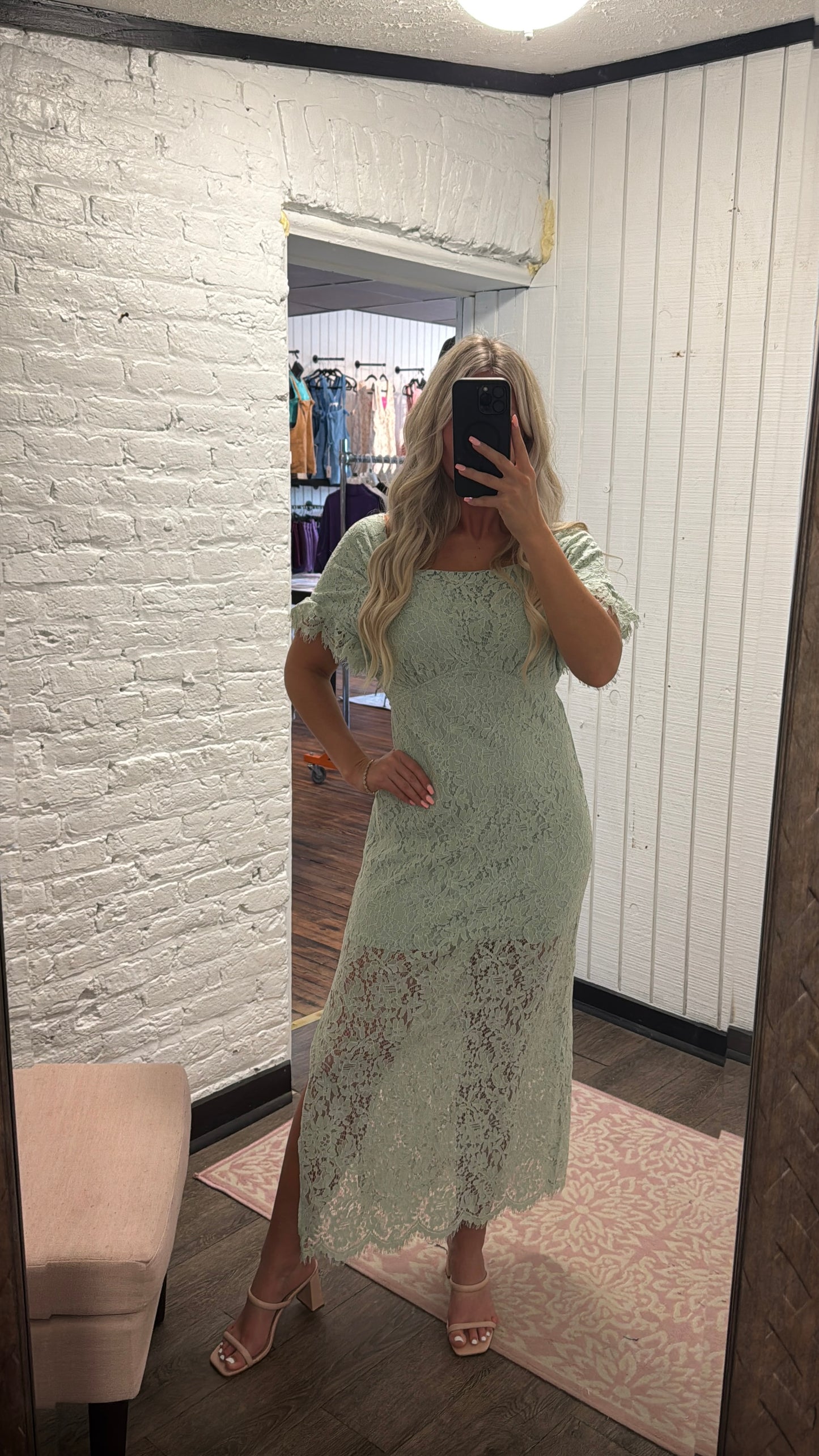 Sage Garden Lace Dress
