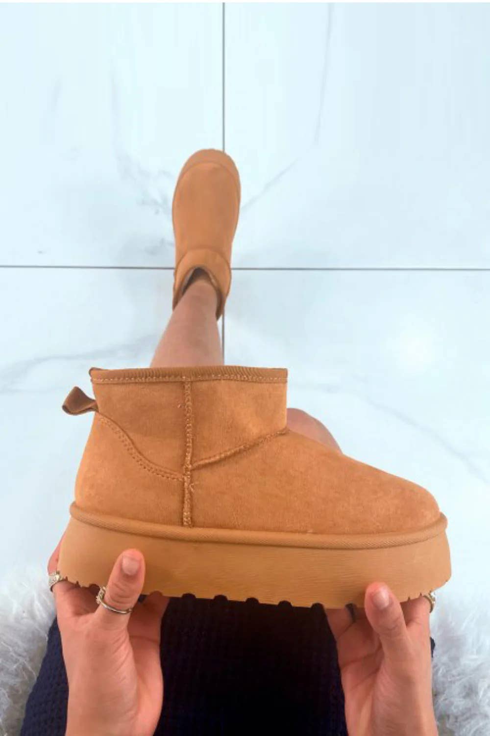 CHESTNUT PLATFORM ANKLE BOOTS