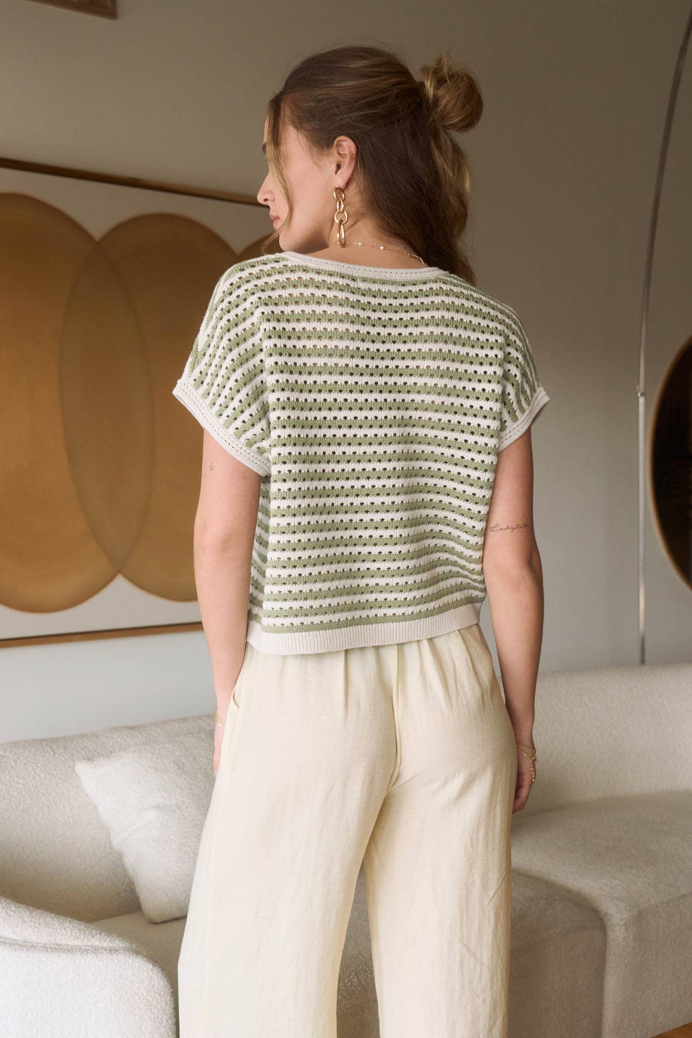 Olive Stripe Harvest Sweater