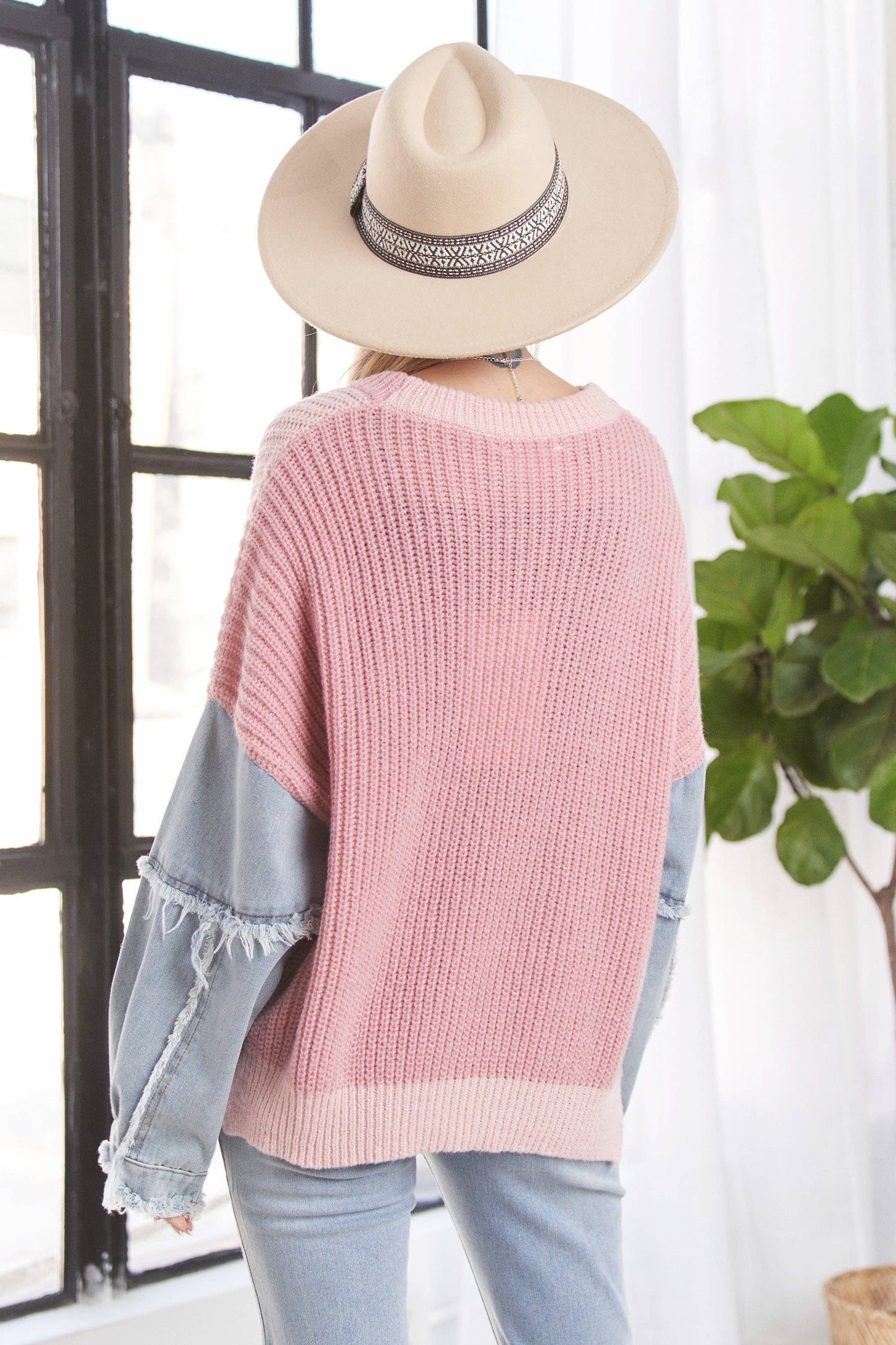 Blush & Denim Charm Sweater