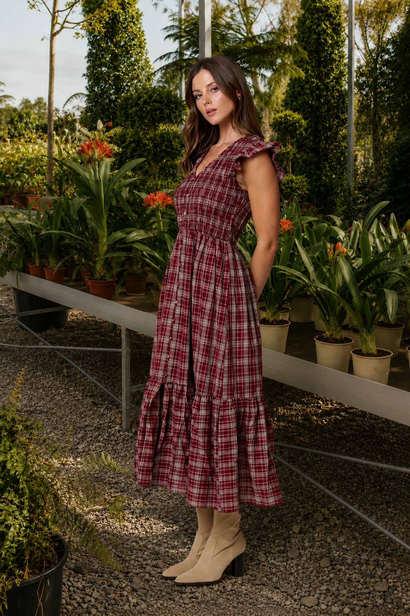 Almost Fall Burgundy Dress