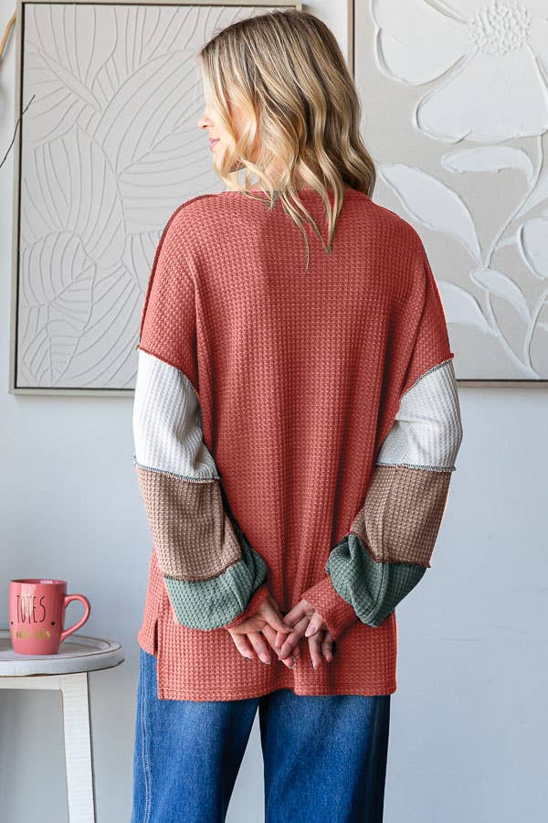 Rustwood Waffle Henley Top
