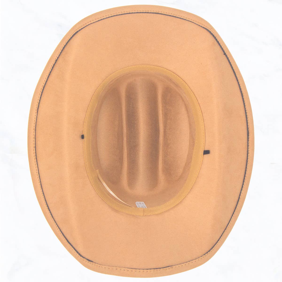 Big Brim Suede Western Cowboy Fedora Hat: Ivory