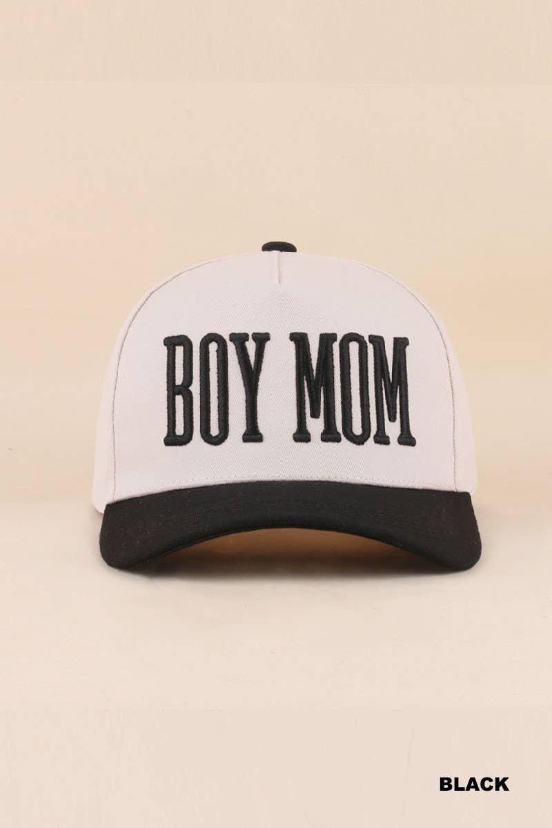 Boy Mom Hat: BLACK