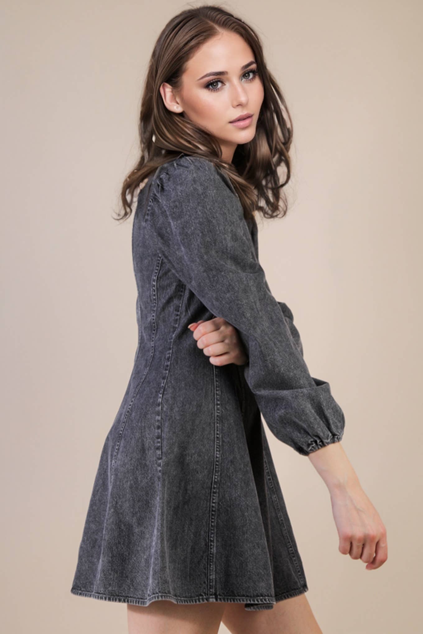 Grey Daydream Denim Dress