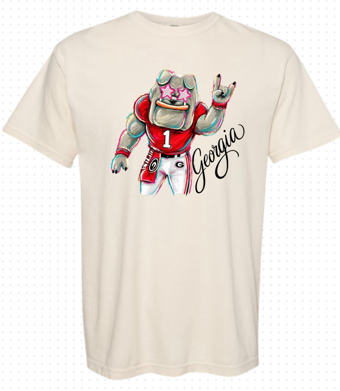 Bulldog Water Color T-shirt (Half Body Dawg)