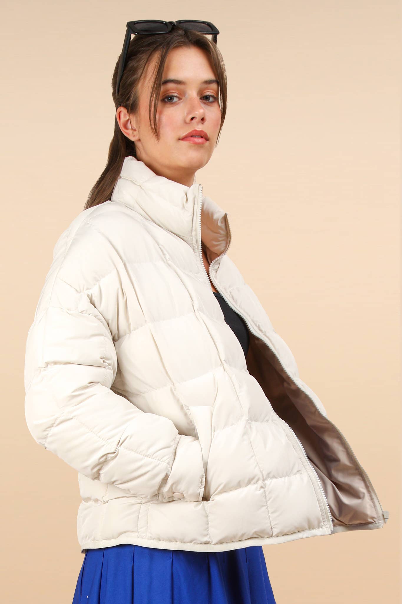 Off White Soft Puffer Jacket
