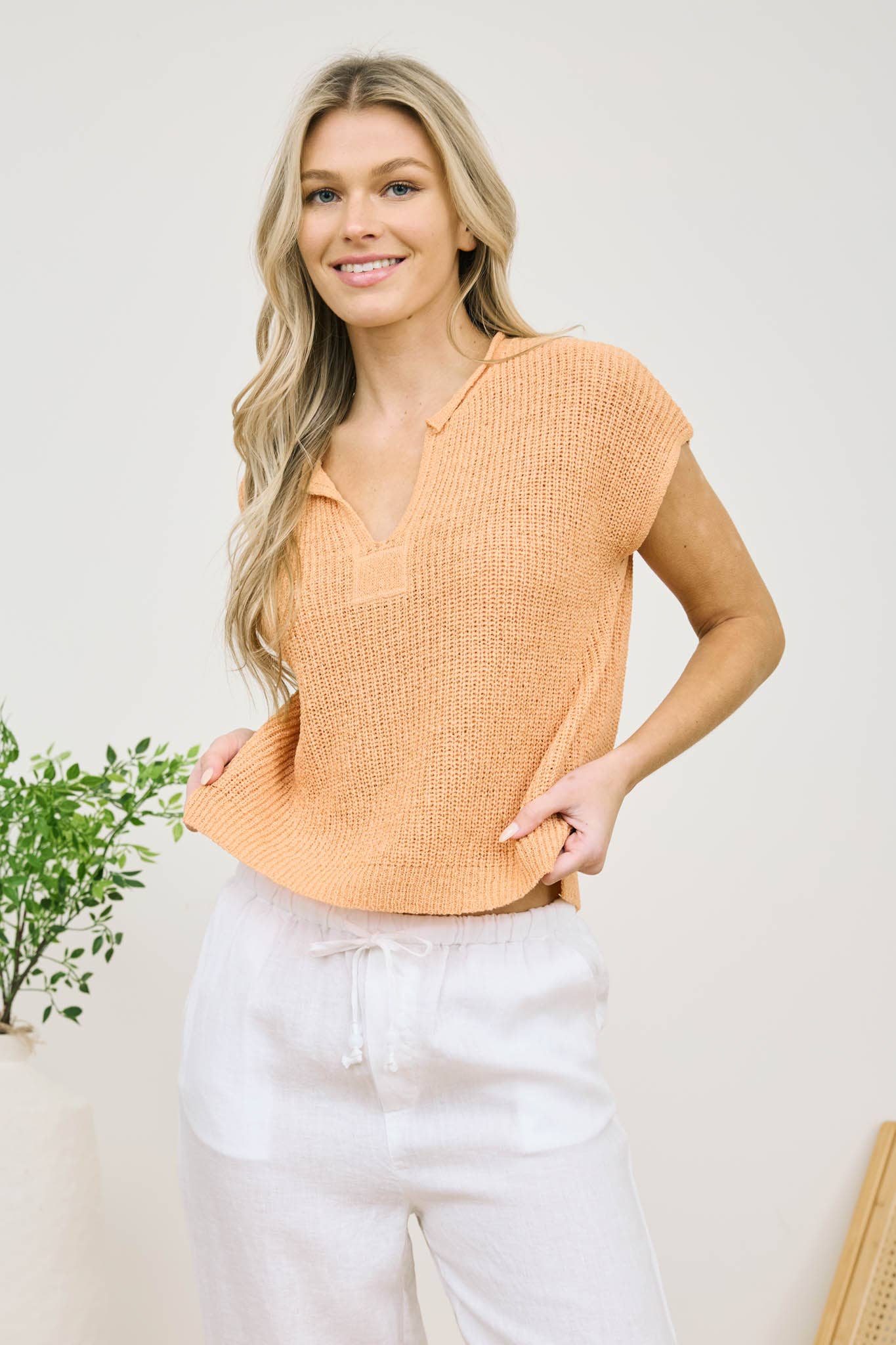 Sunwoven Peach Sweater