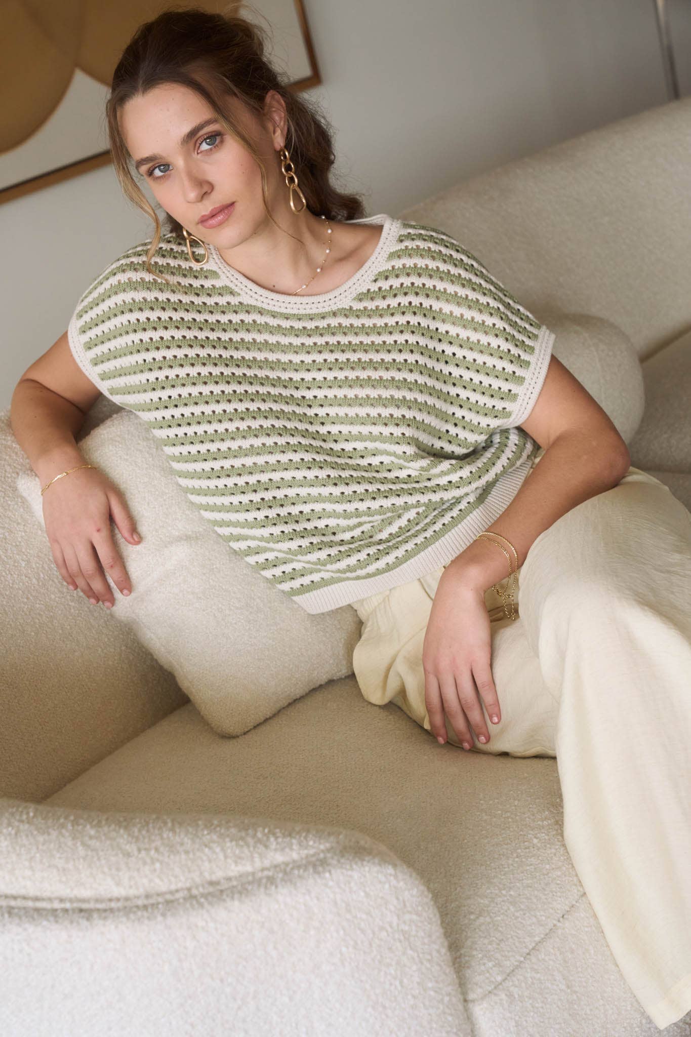 Olive Stripe Harvest Sweater