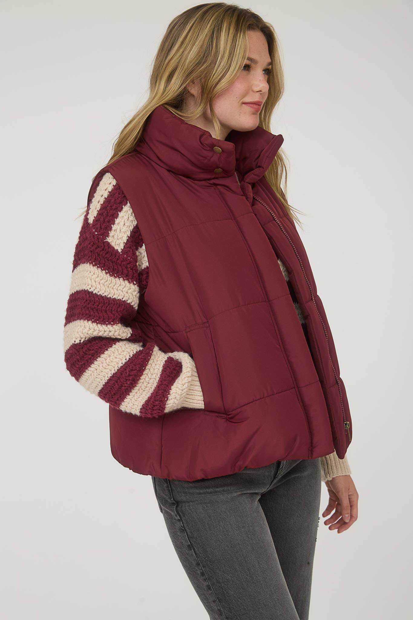 Burgundy Vibes Puffer Vest