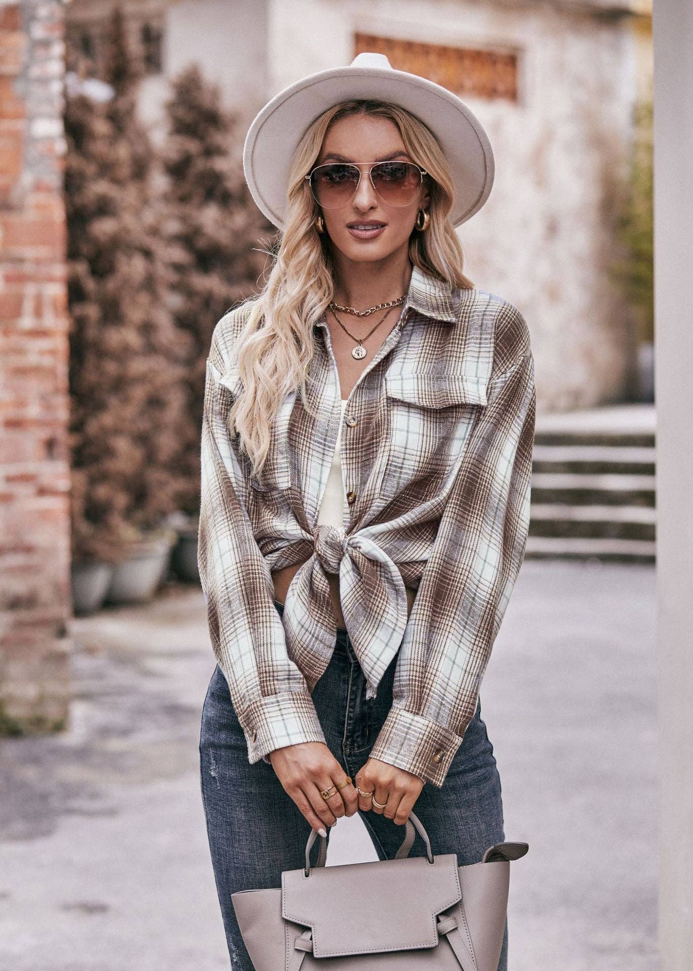 Fall Coffee Plaid Flannel