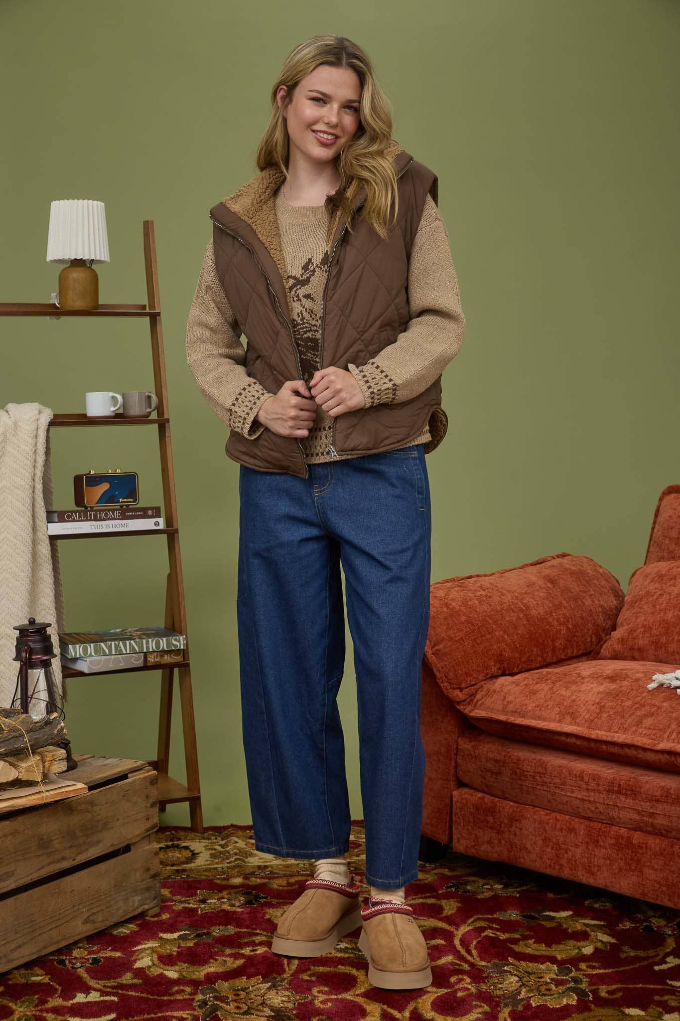 Hazel Quilted Fleece Lined Puffer Vest