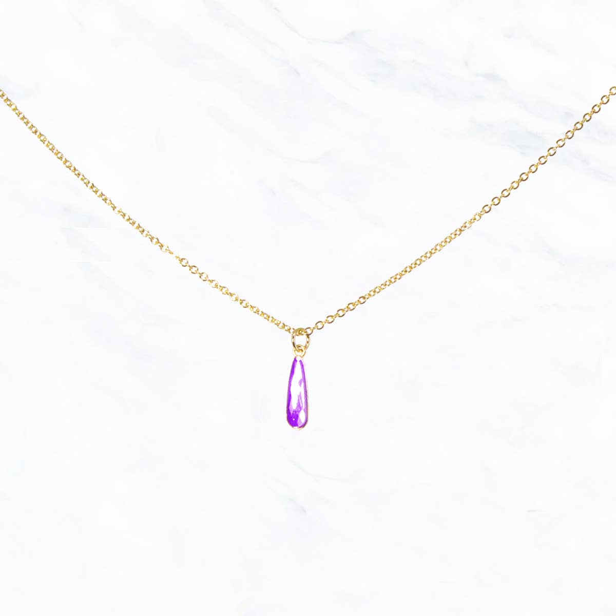 Purple Teardrop Necklace