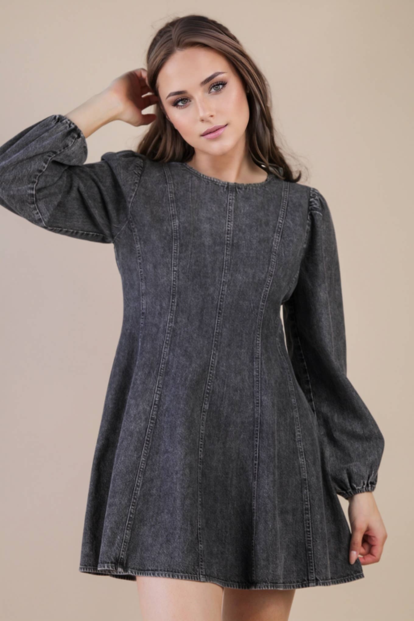 Grey Daydream Denim Dress