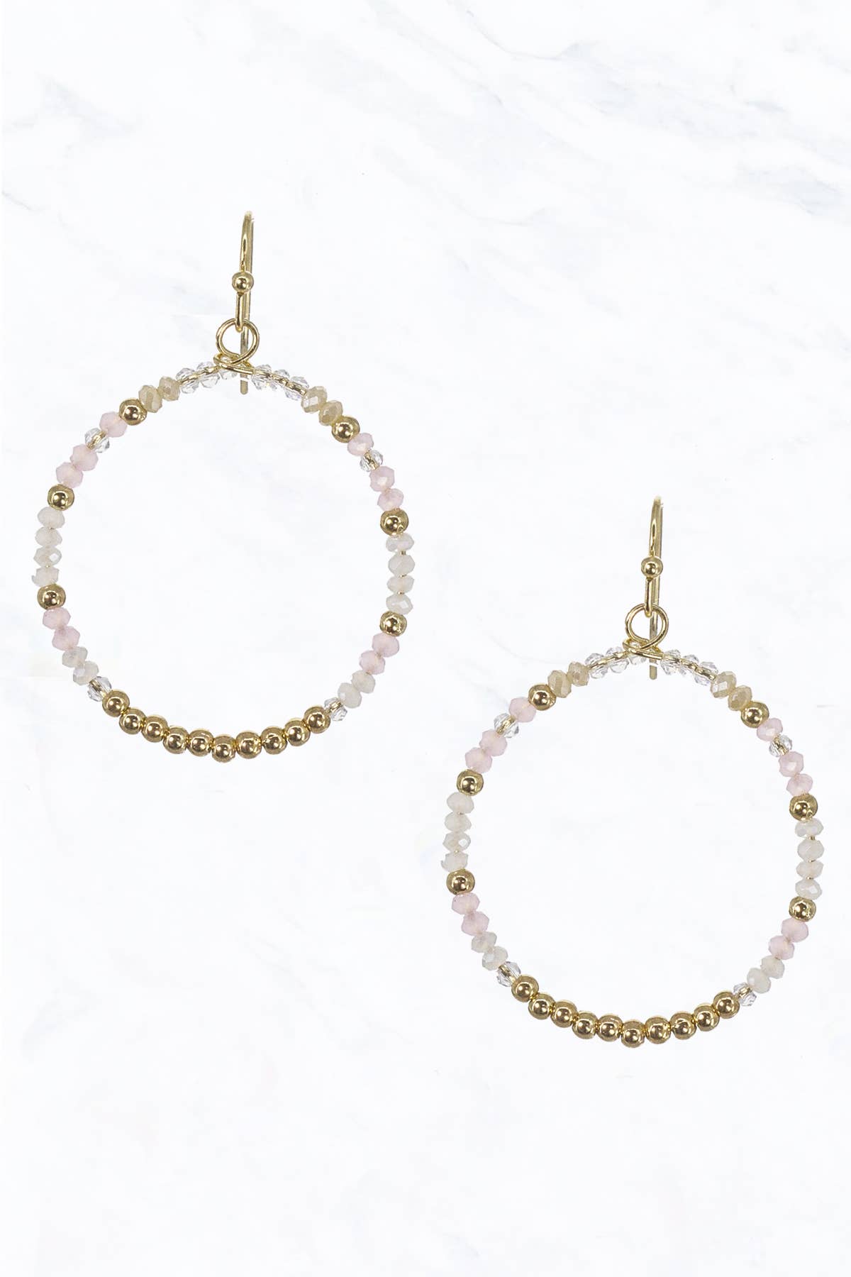 White Beaded Earrings