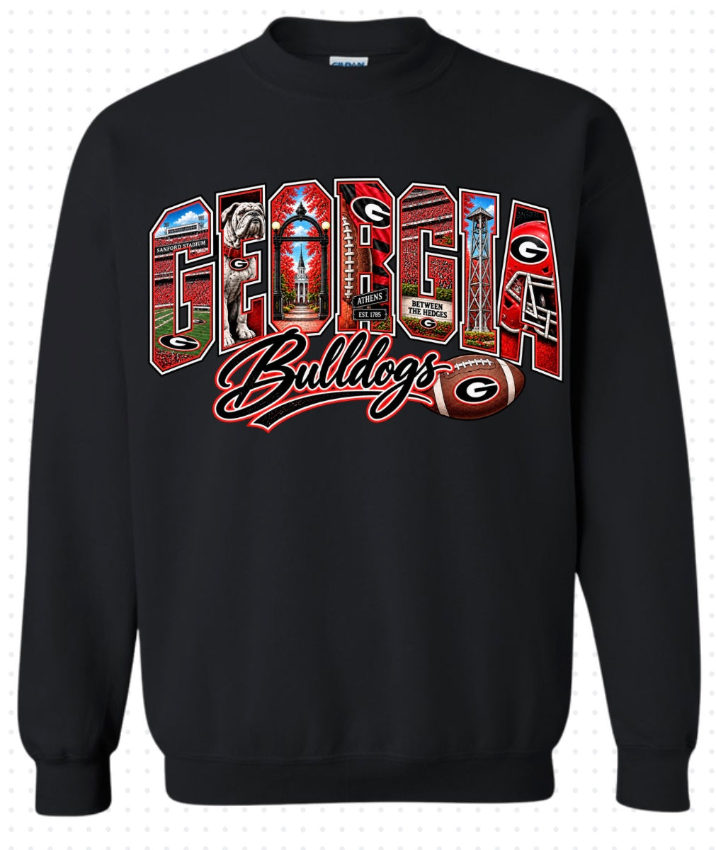 GEORGIA Bulldogs Images Crewneck