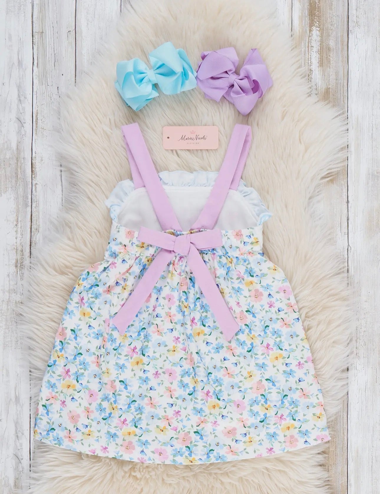 MAMA'S GIRL Petal Hem Smocked Ruffle Dress