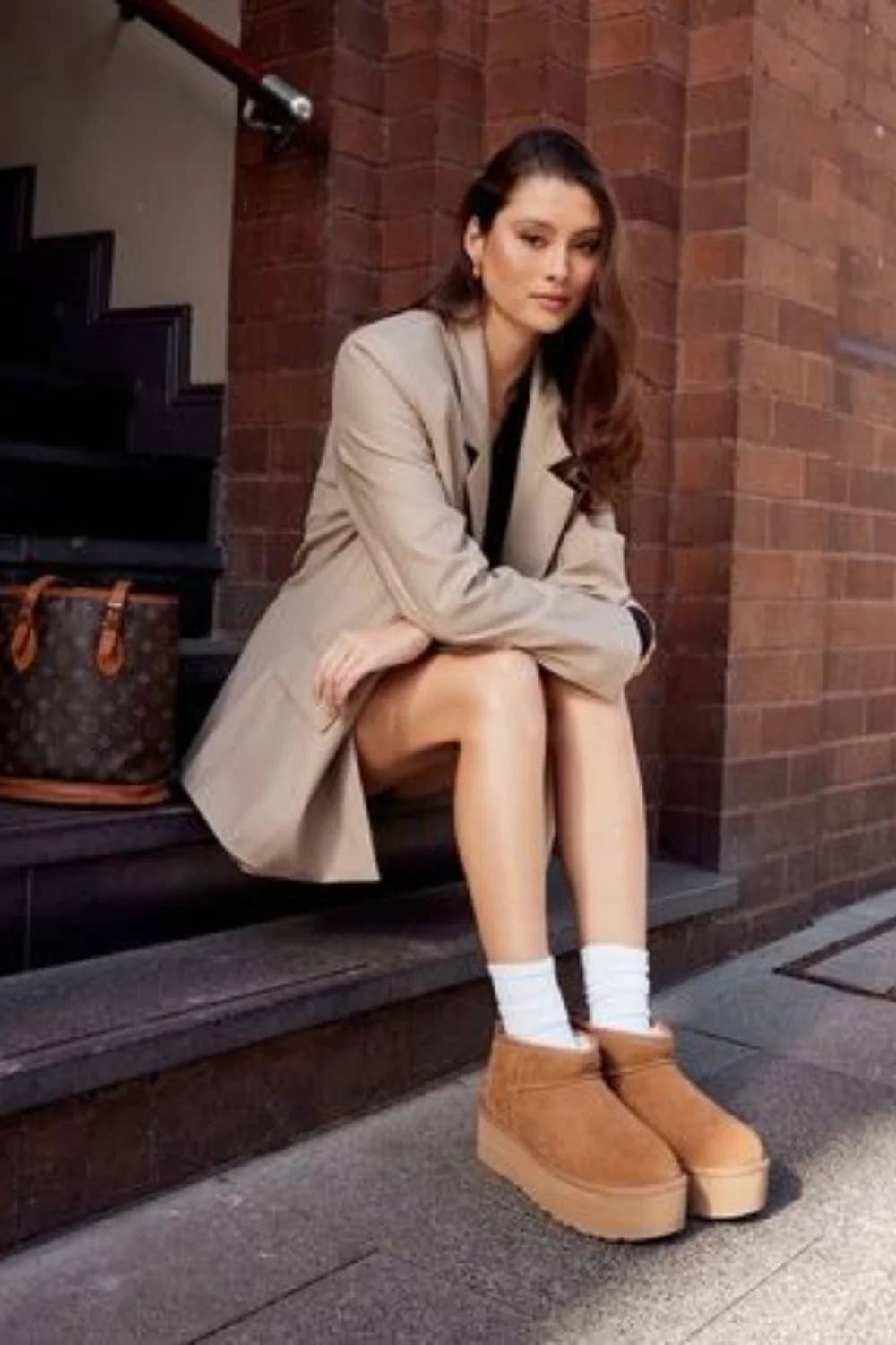CHESTNUT PLATFORM ANKLE BOOTS