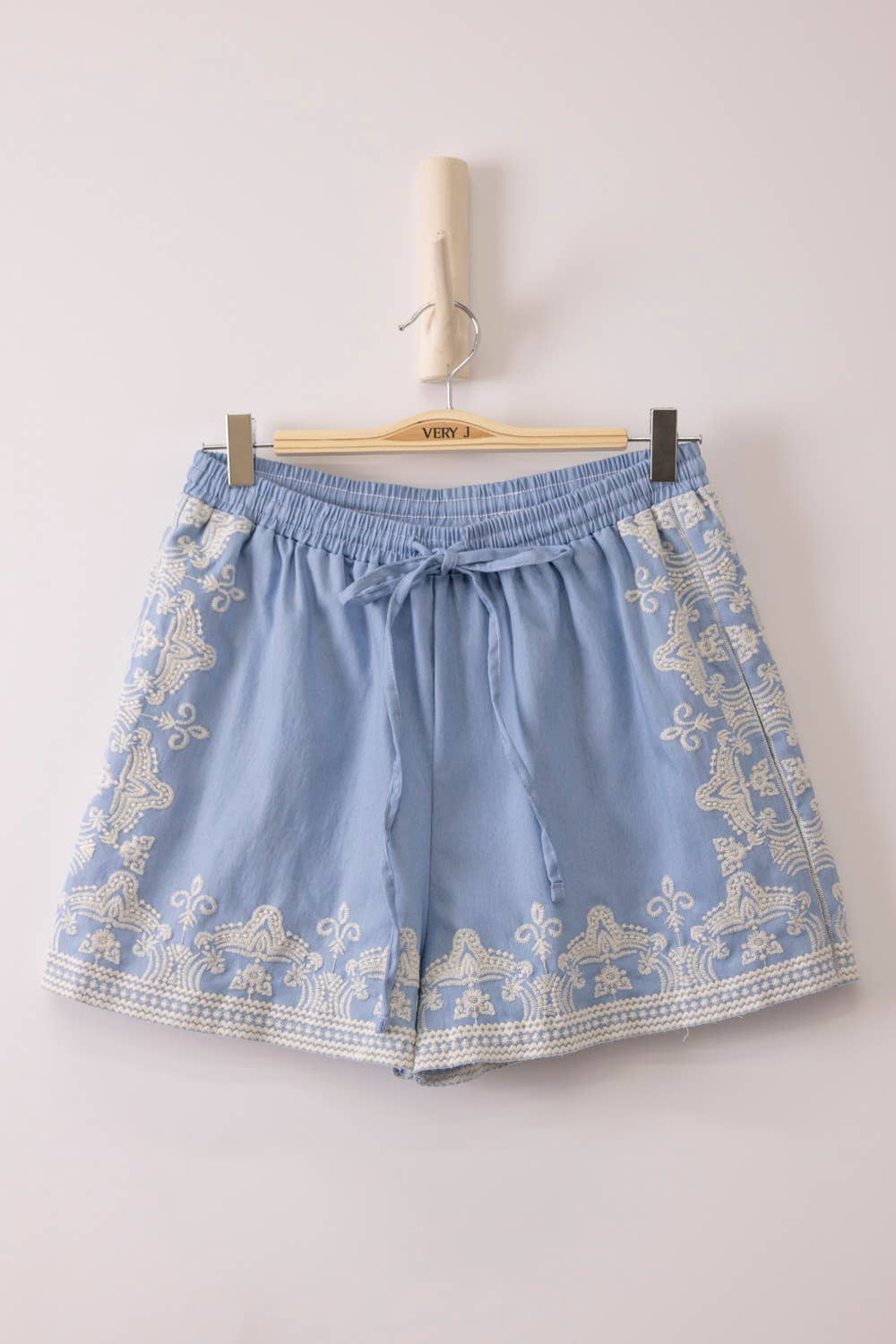 Bahama Blue Embroidered Shorts