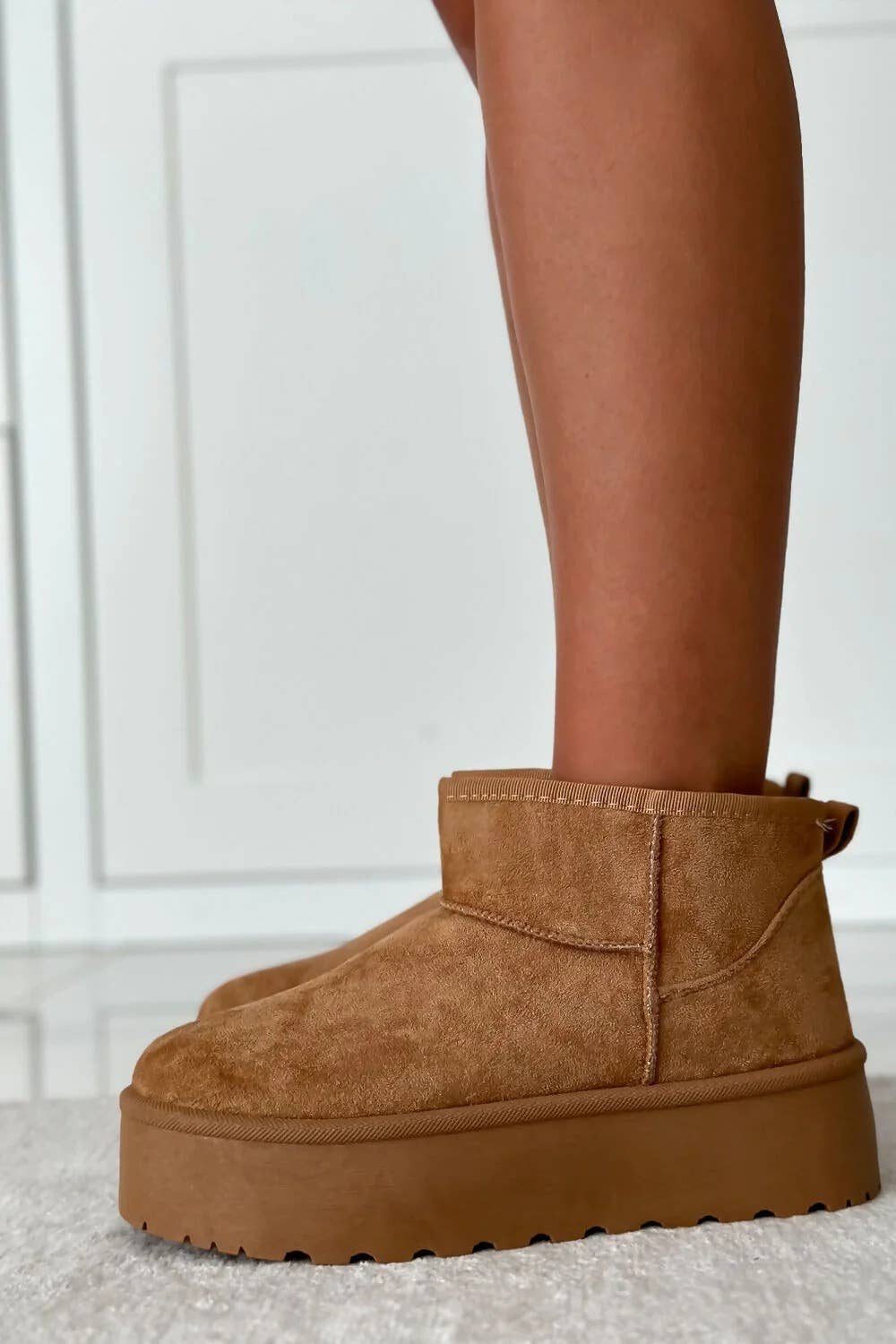 CHESTNUT PLATFORM ANKLE BOOTS