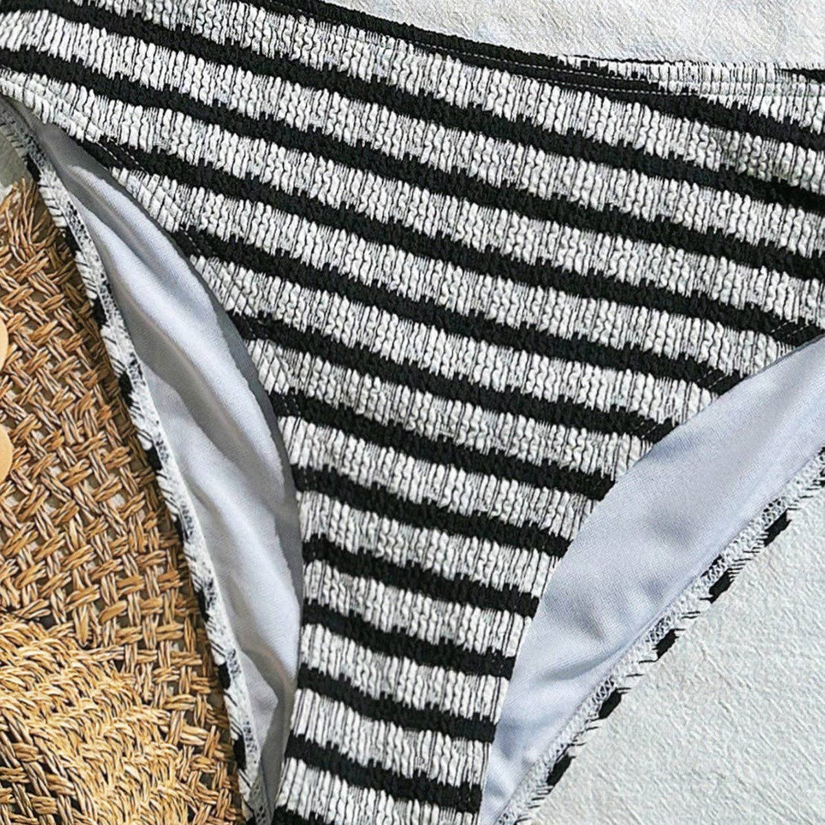 Saltwater Stripe Swimsuit: Black