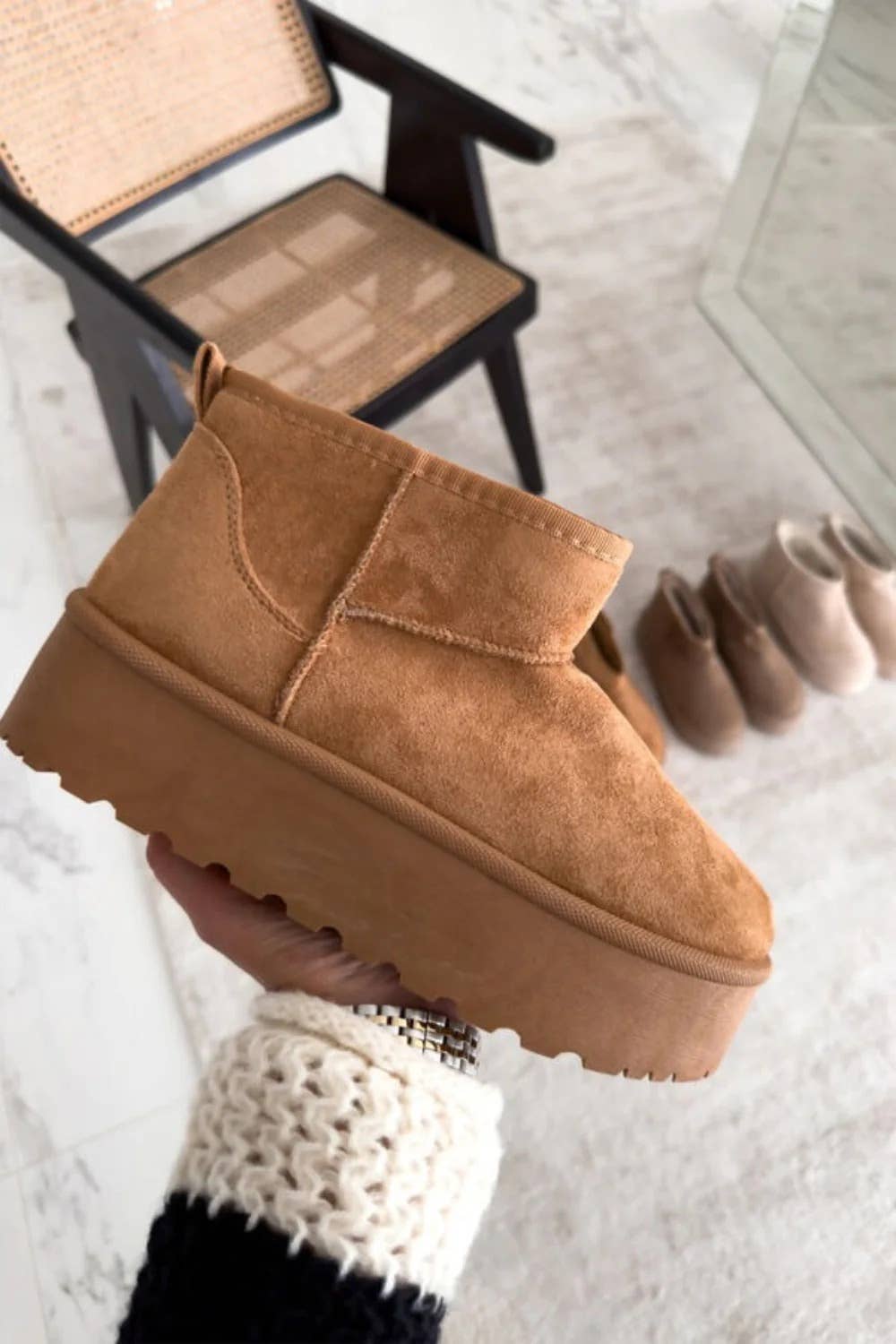 CHESTNUT PLATFORM ANKLE BOOTS