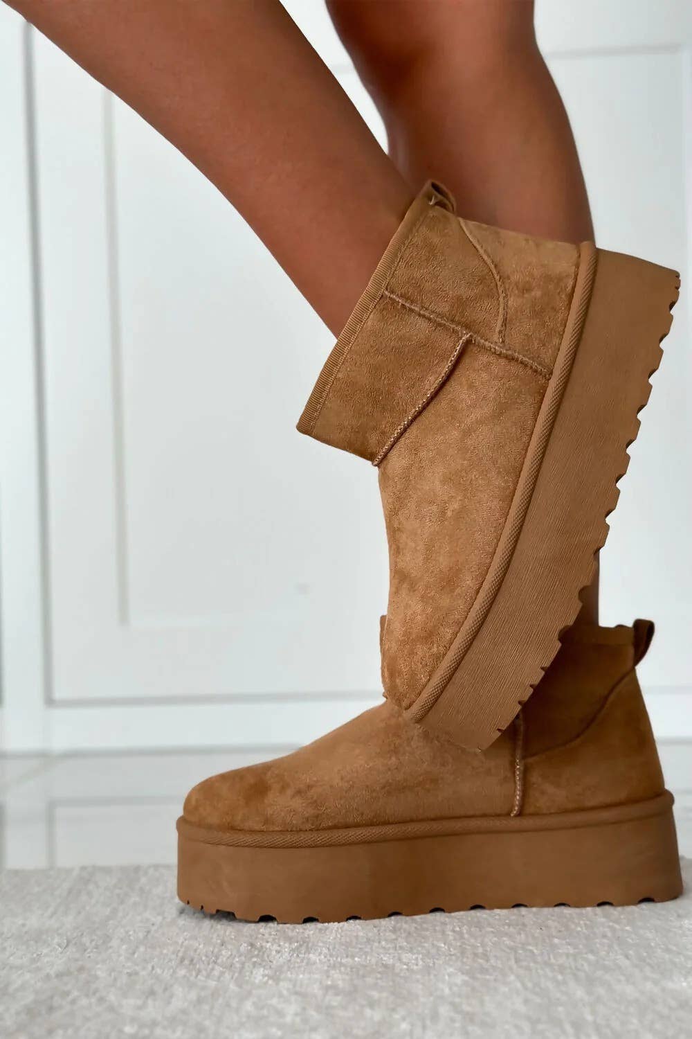 CHESTNUT PLATFORM ANKLE BOOTS