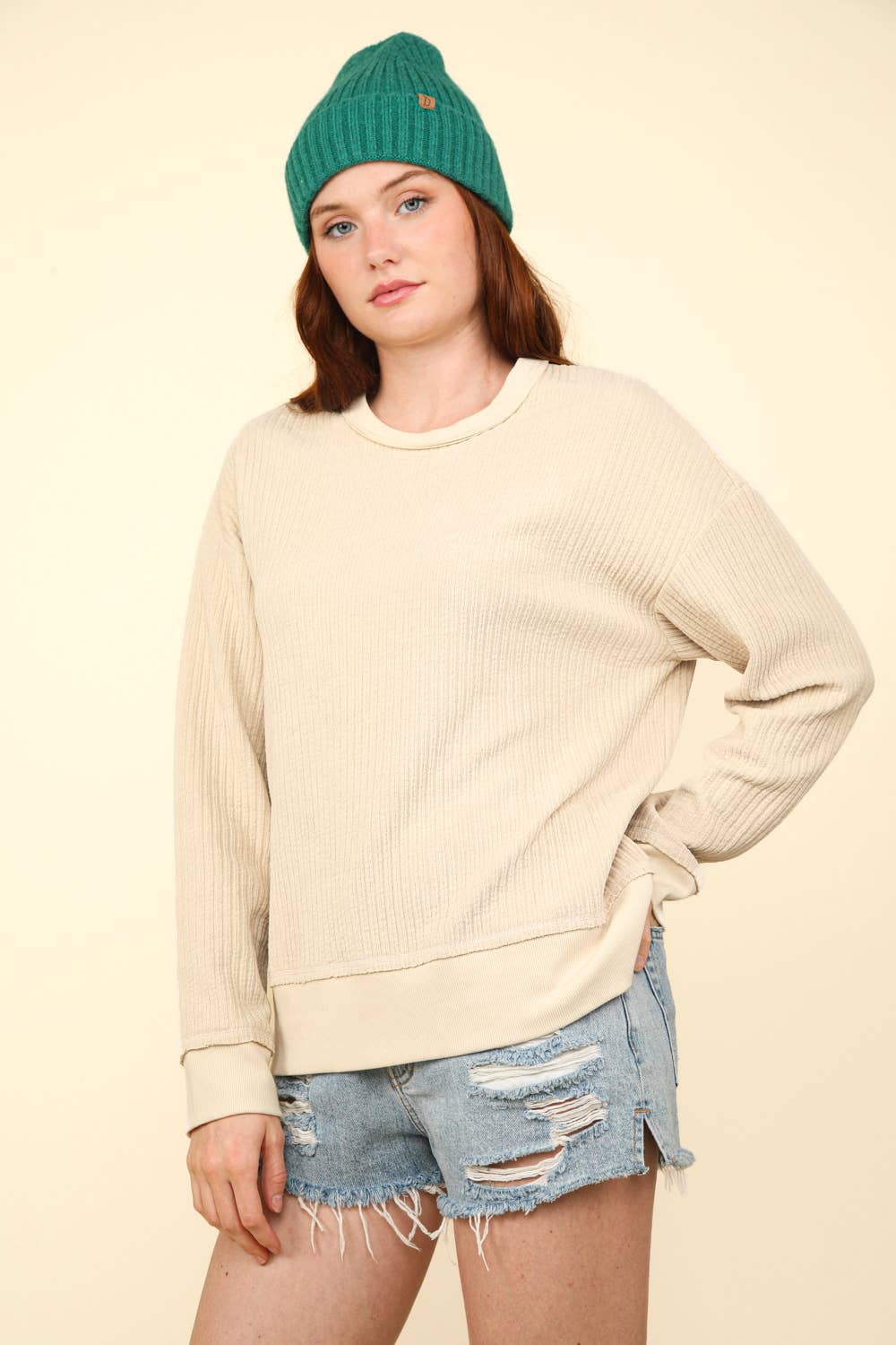Soft Cream Oversized Top