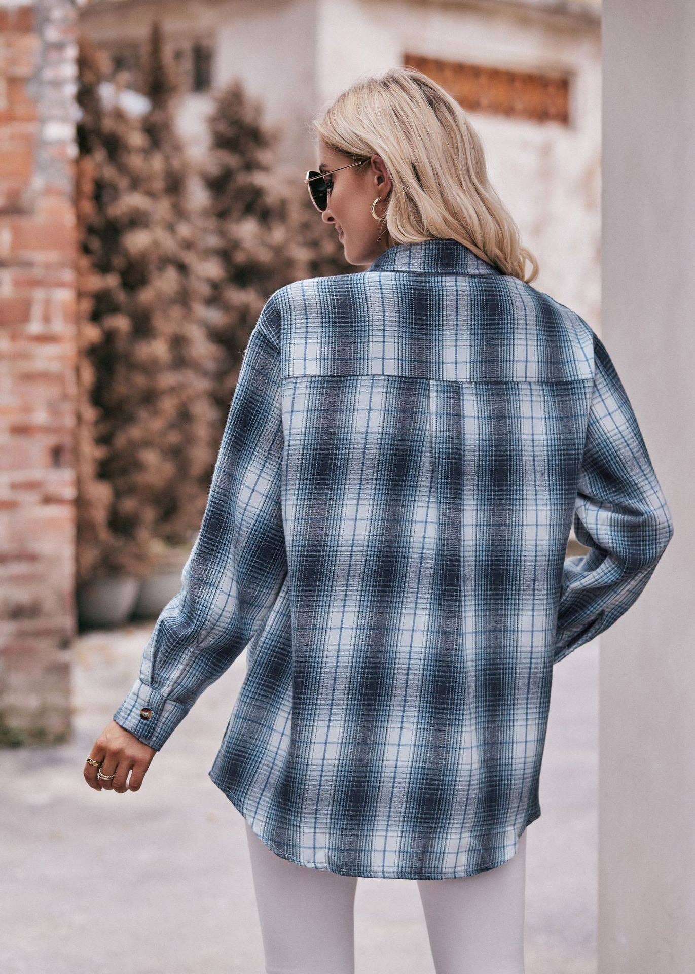 Fall Blue Plaid Flannel