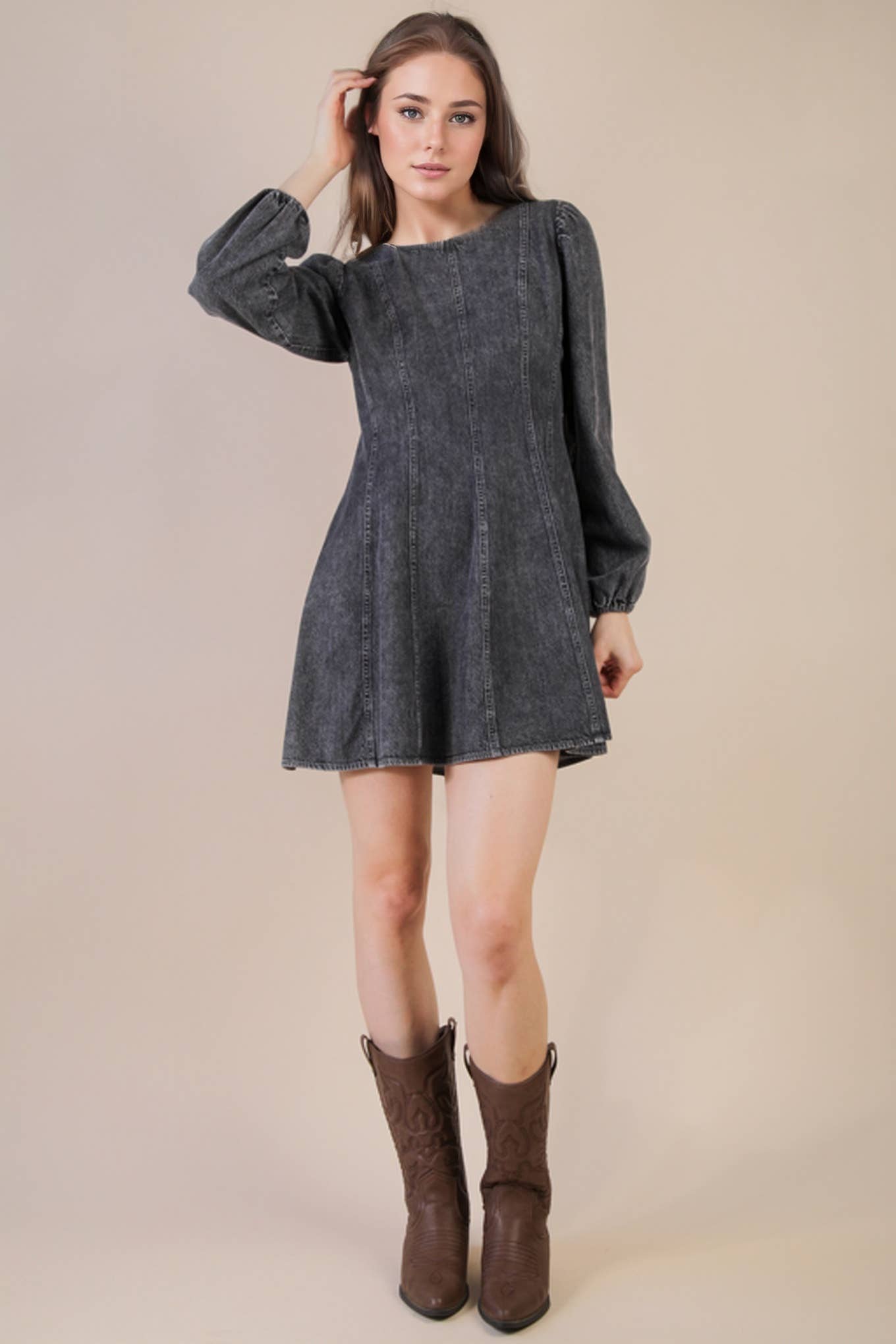 Grey Daydream Denim Dress
