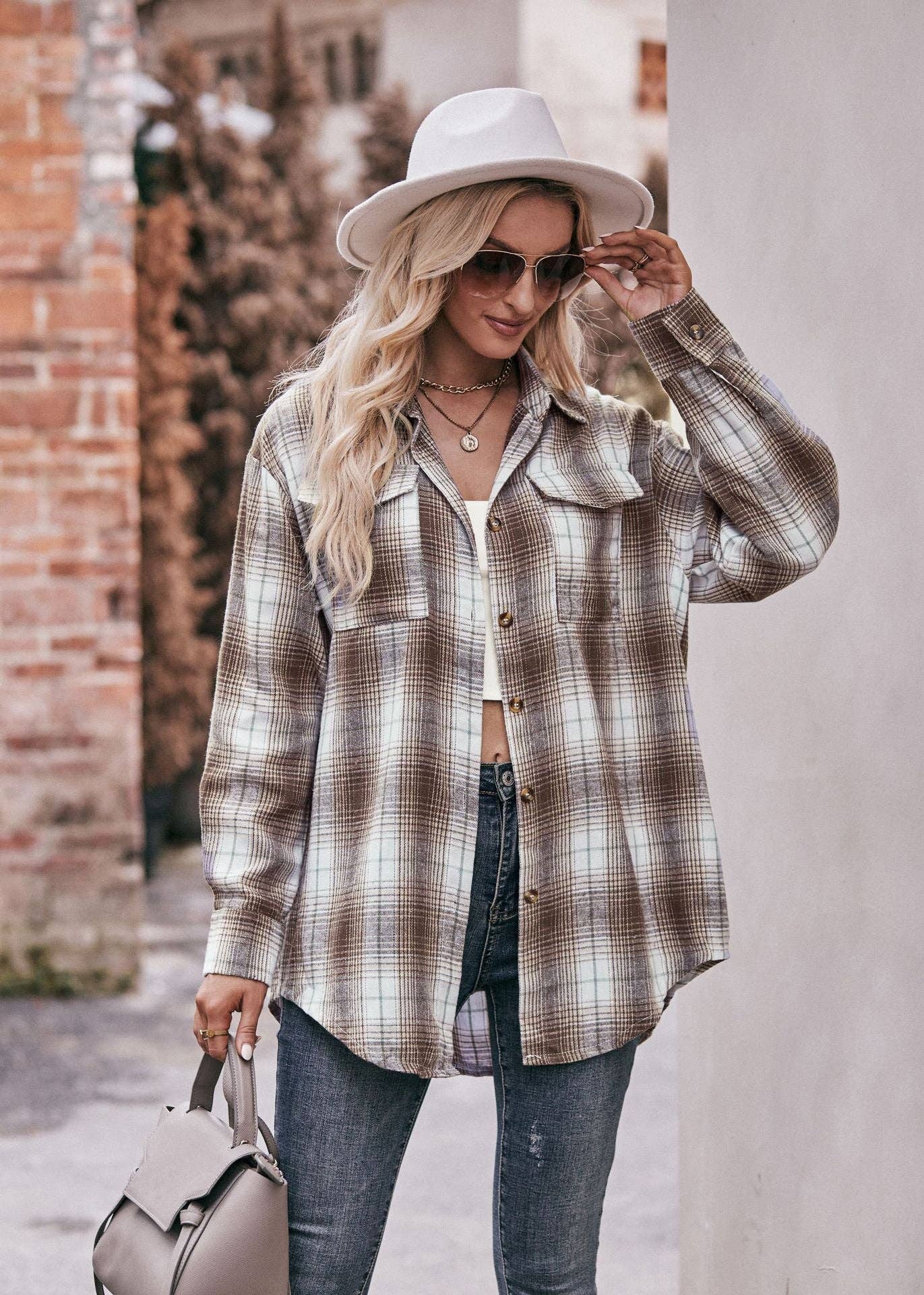 Fall Coffee Plaid Flannel