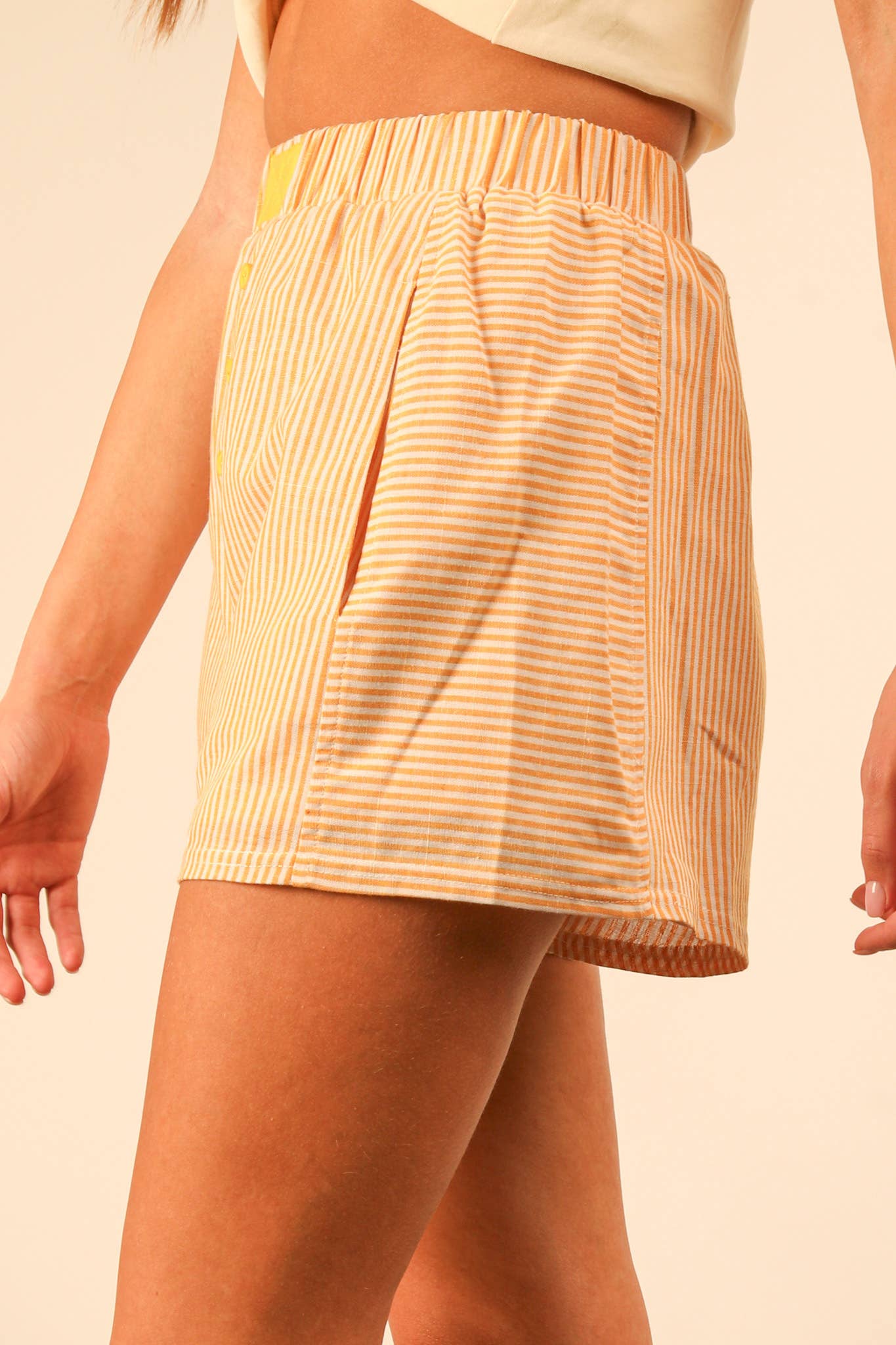 Boxie Babe Yellow Stripe Shorts