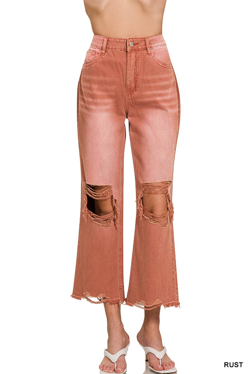 Rust Cropped Jeans