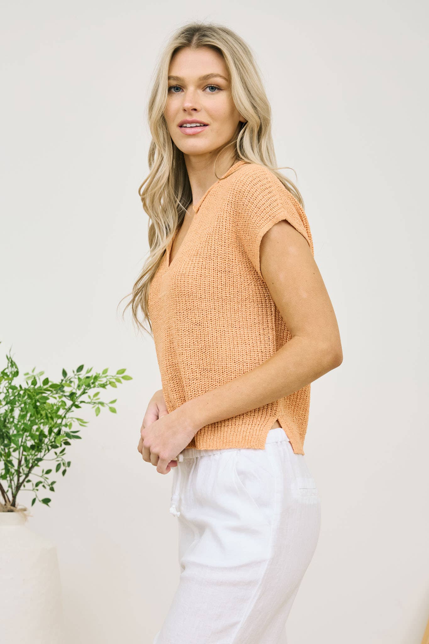 Sunwoven Peach Sweater