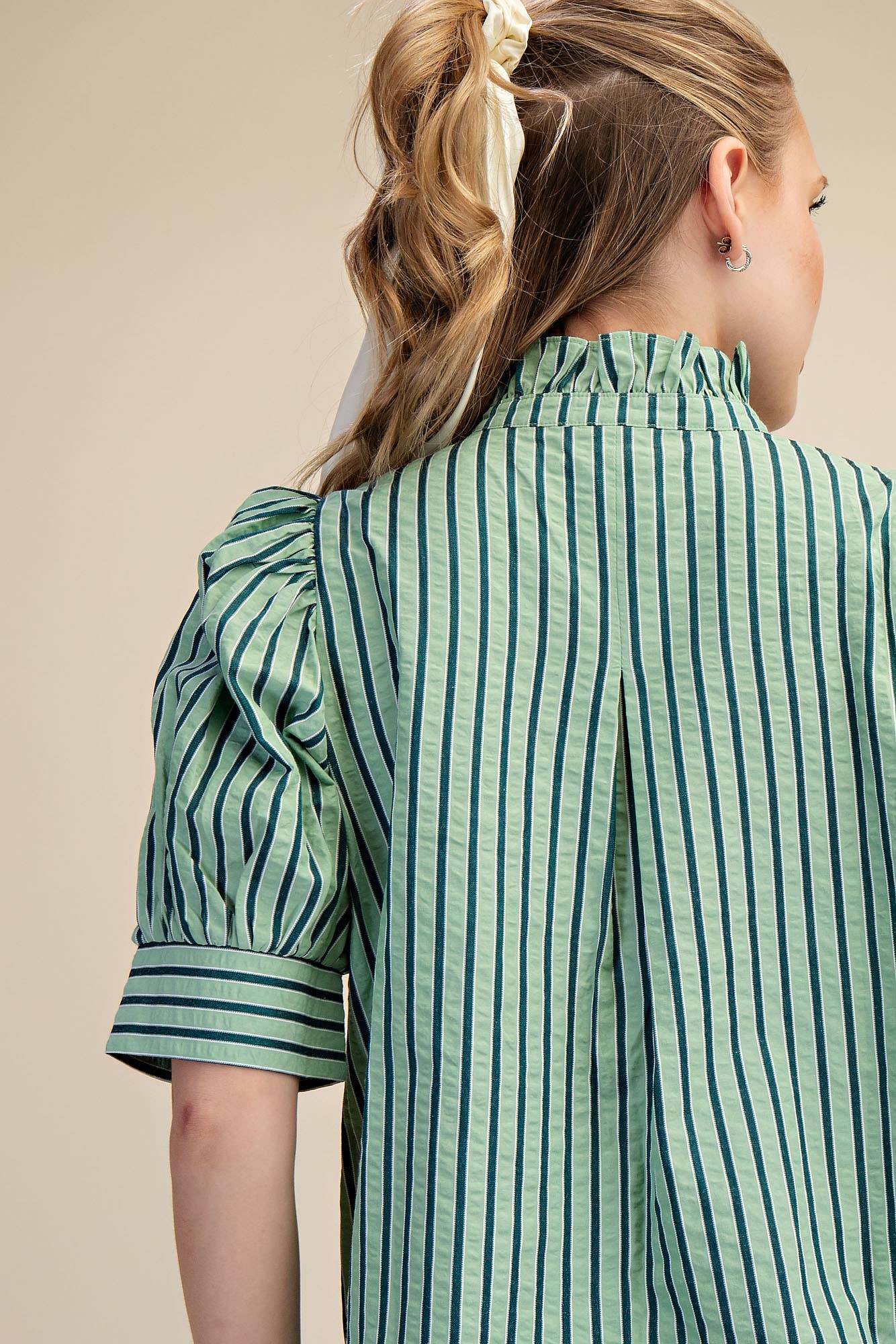 Green MagnoliaStripe Blouse