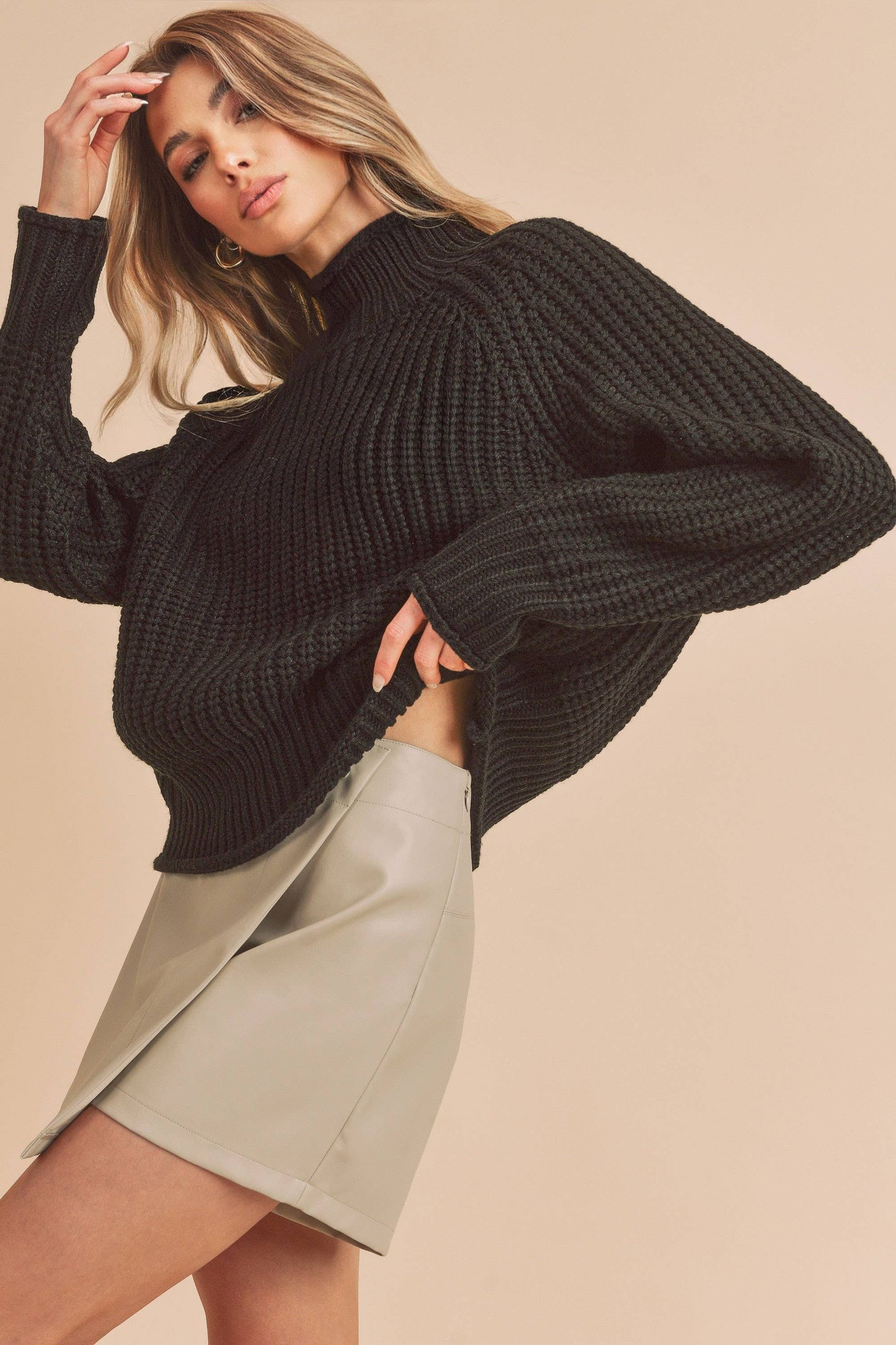 Adelaide Sweater: LARGE / Knit / Black