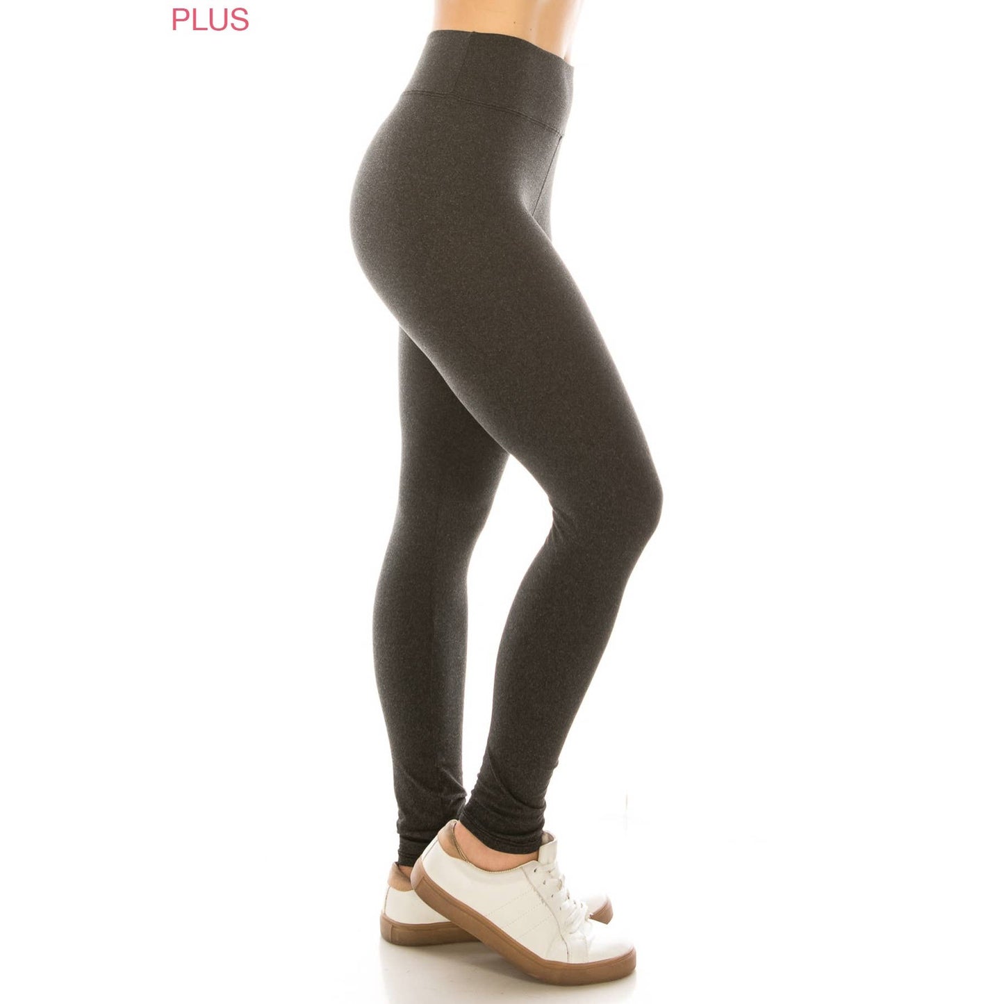 One size PLUS SIZE Buttery Soft High Waist Leggings: Black