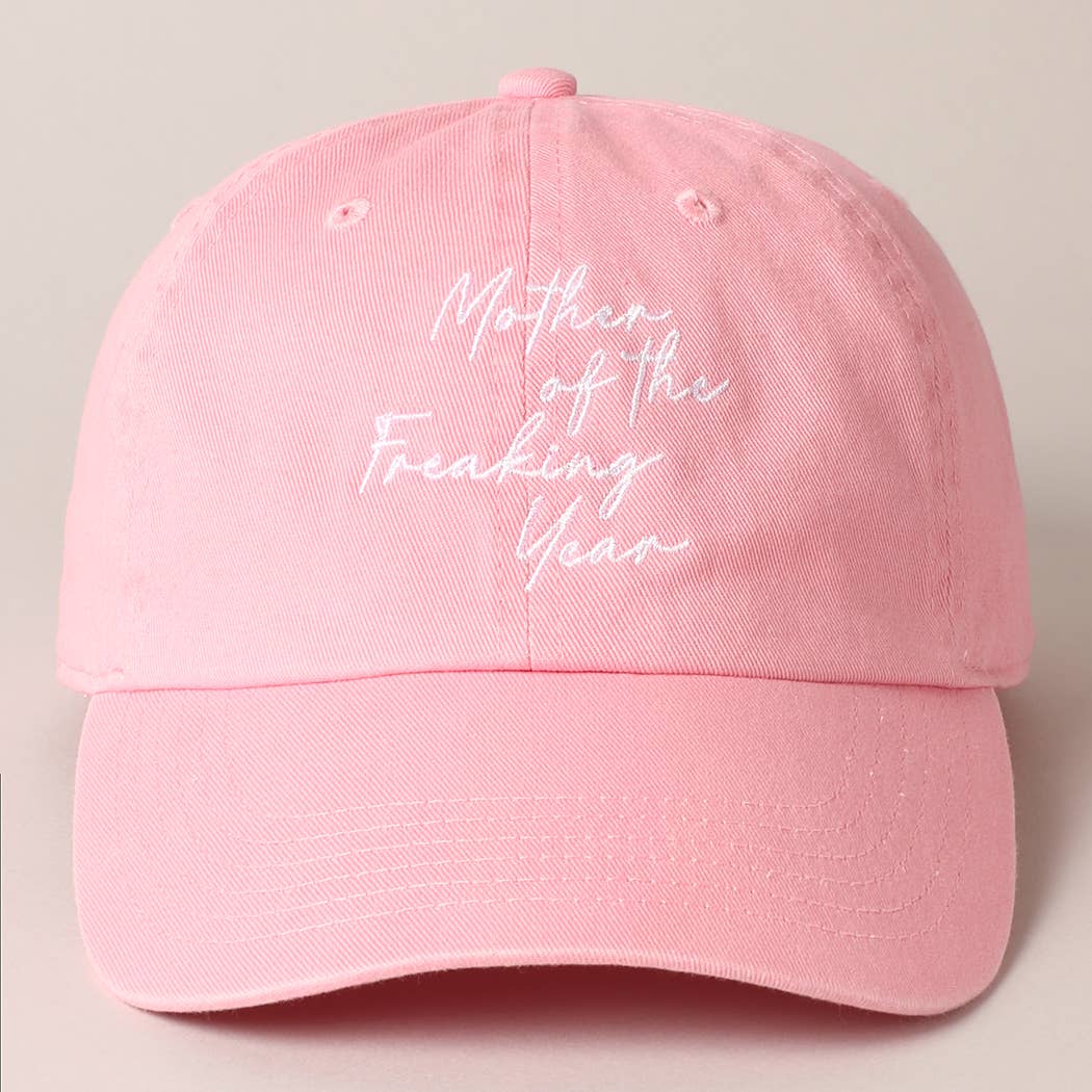 "Mother of the Freaking Year" Embroidery Baseball Cap: PUTTY / One Size