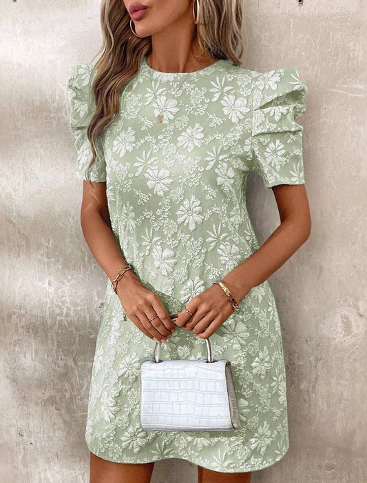 Mint Green Floral Mini Dress