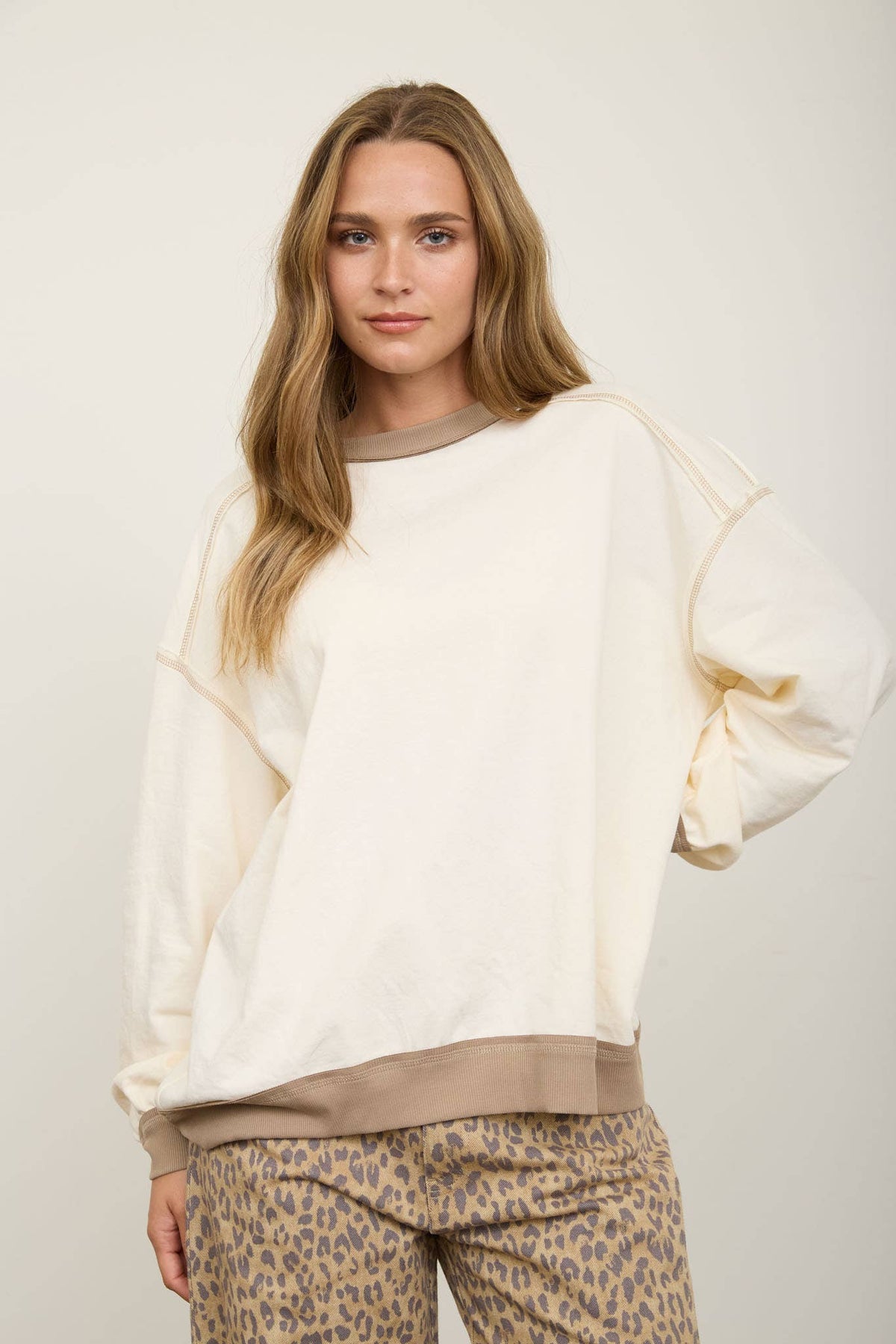 Cafe Cream Pullover Top