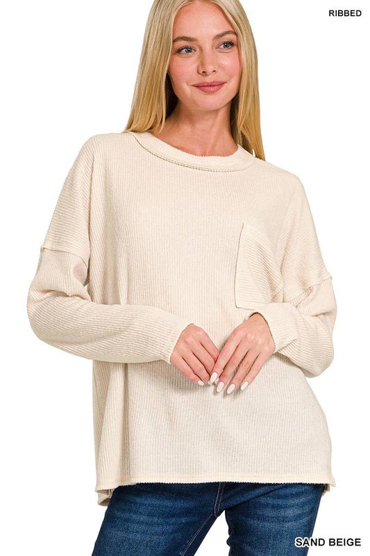 Lite Beige Ribbed Sweater