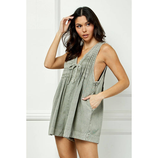 Denim Olive Willow Romper