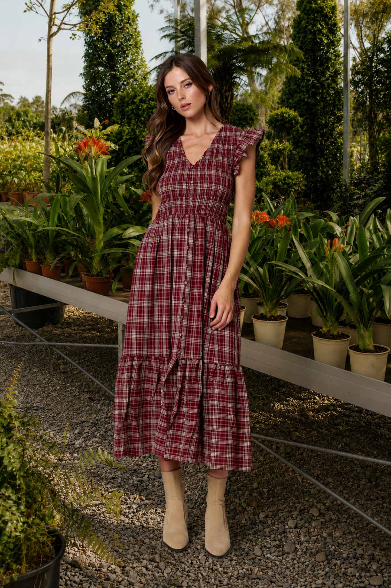 Almost Fall Burgundy Dress