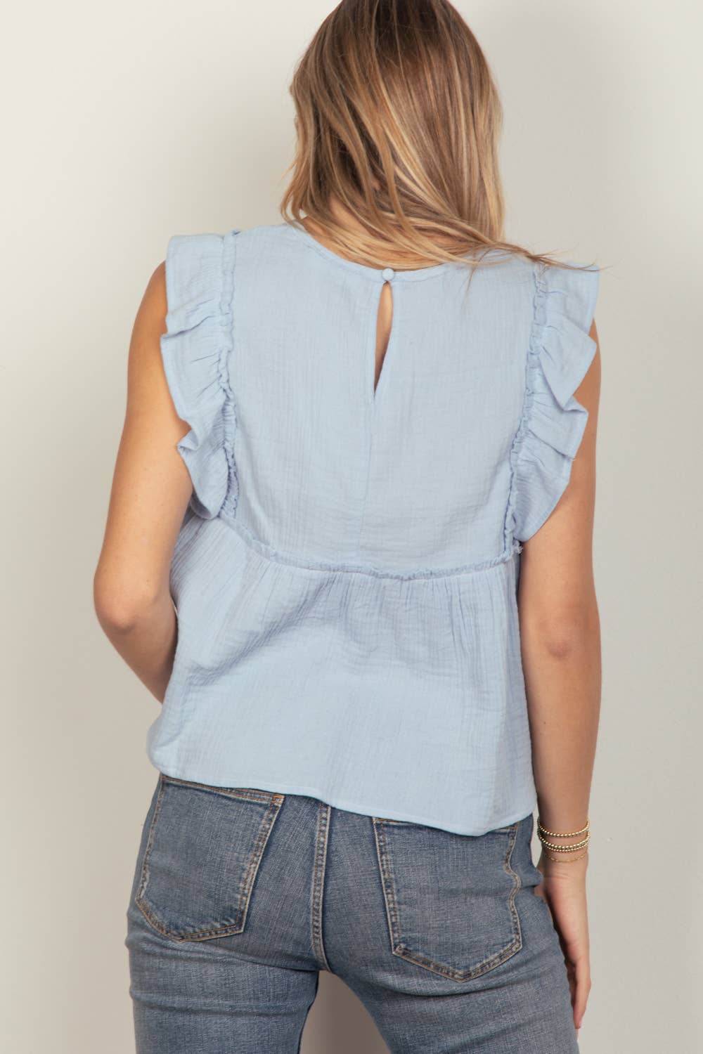 Baby Blue Ruffled Top