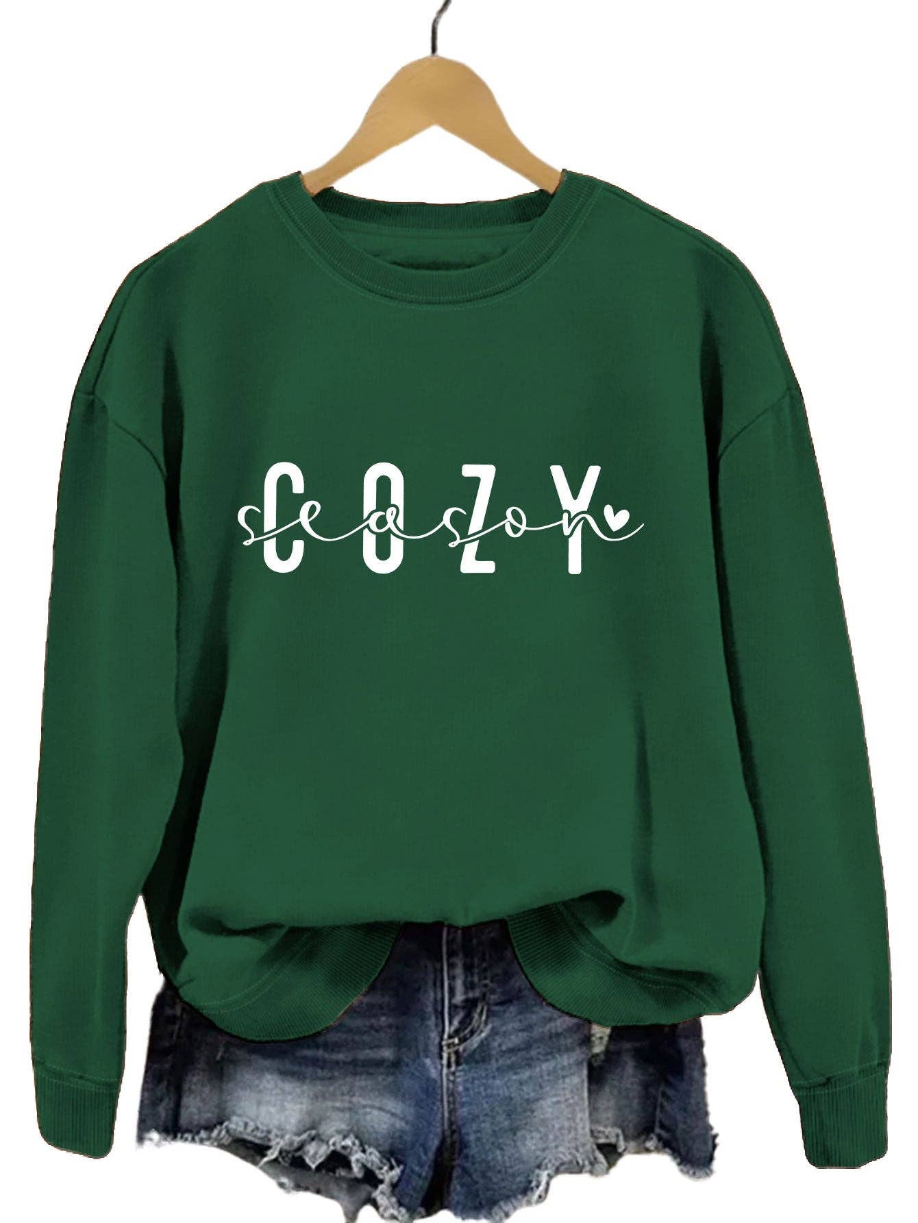 Dark Green Cozy Season Long Sleeve