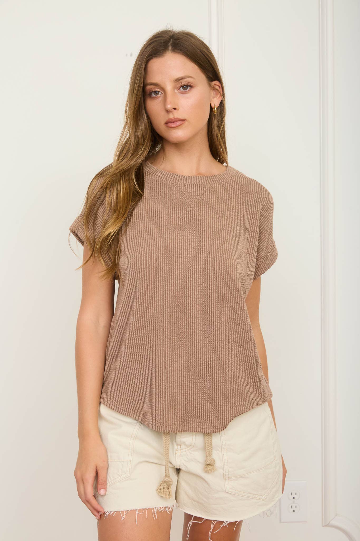 Mocha Mist Ribbed Top