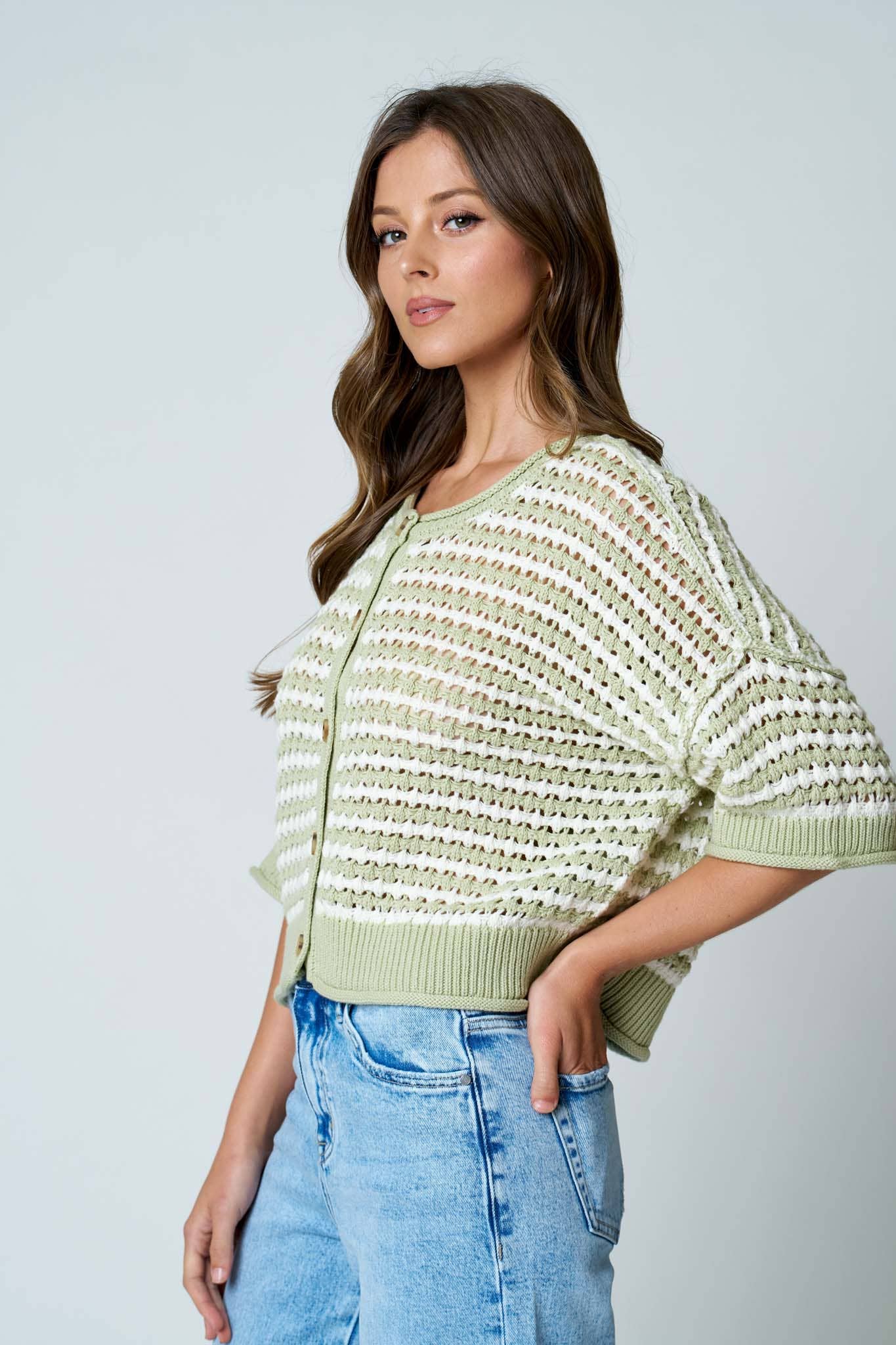 Sage Charm Cardigan Sweater