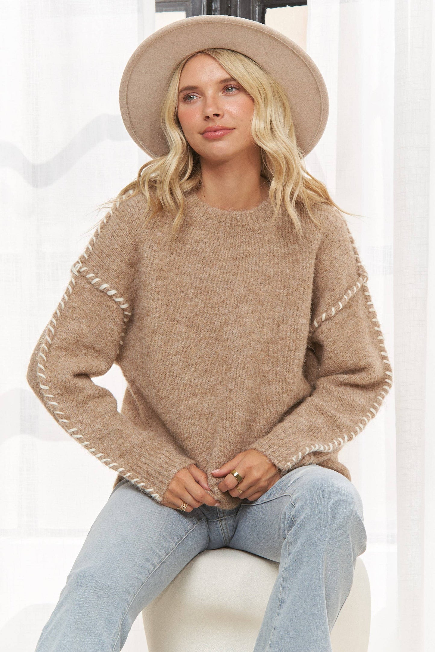 Khaki Stitch Sweater