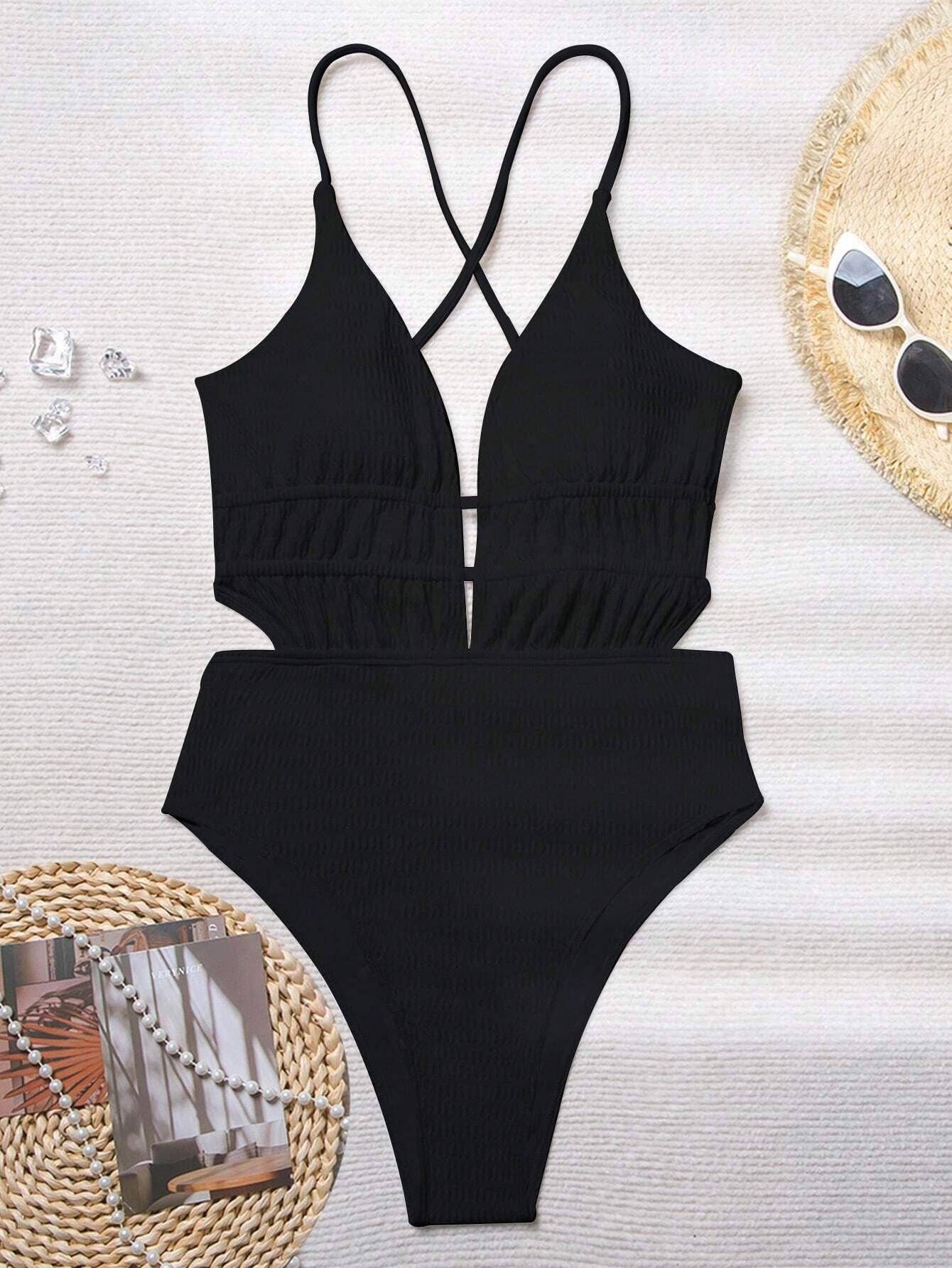 Sailor's Navy Backless Swimsuit